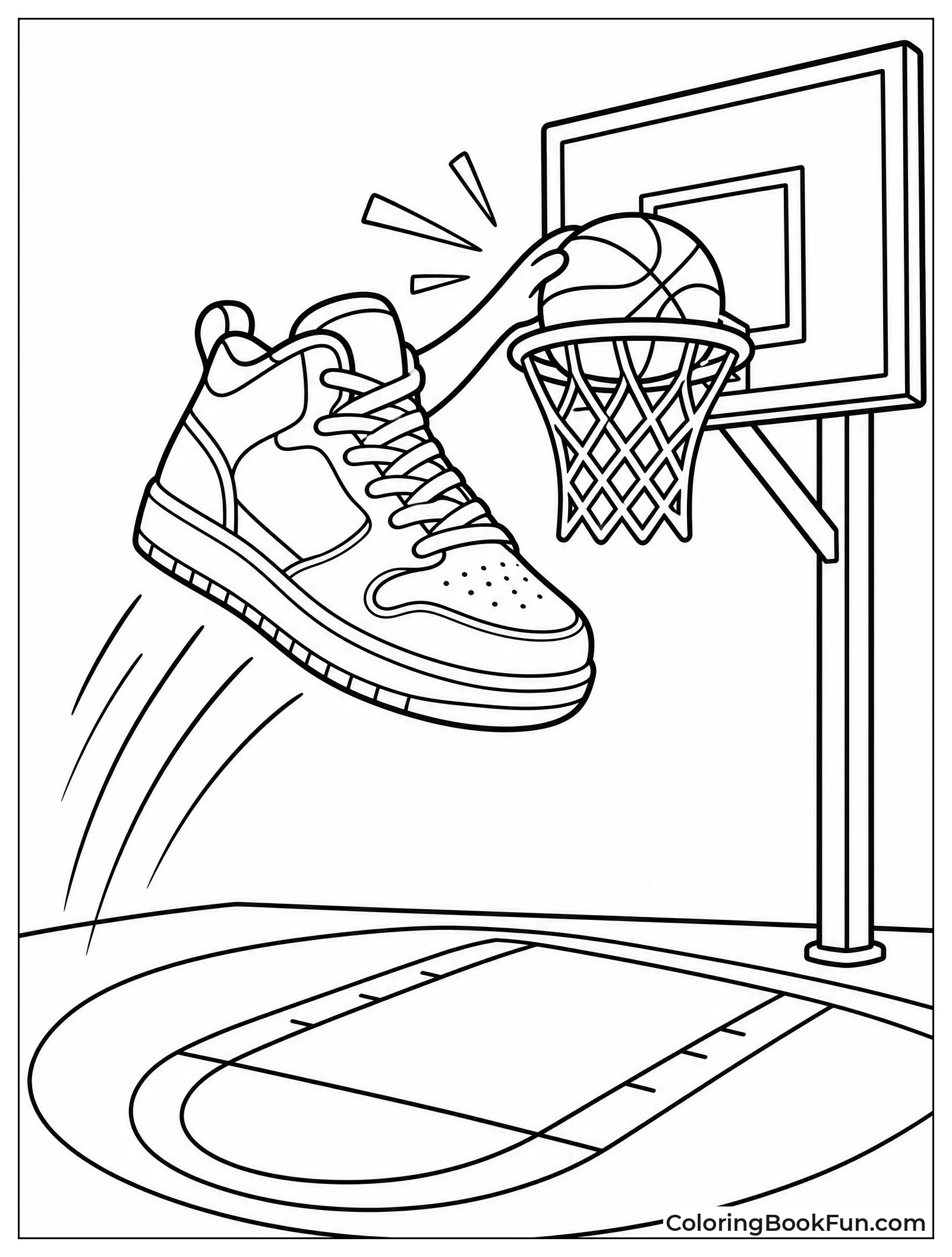 Sneaker Dunking a Basketball