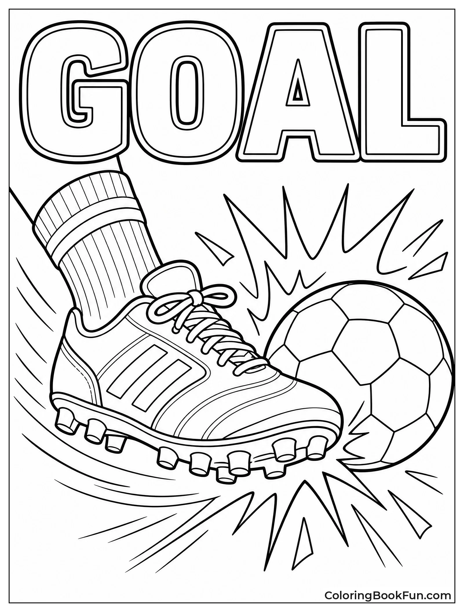 Cleated Sneaker Kicking a Soccer Ball