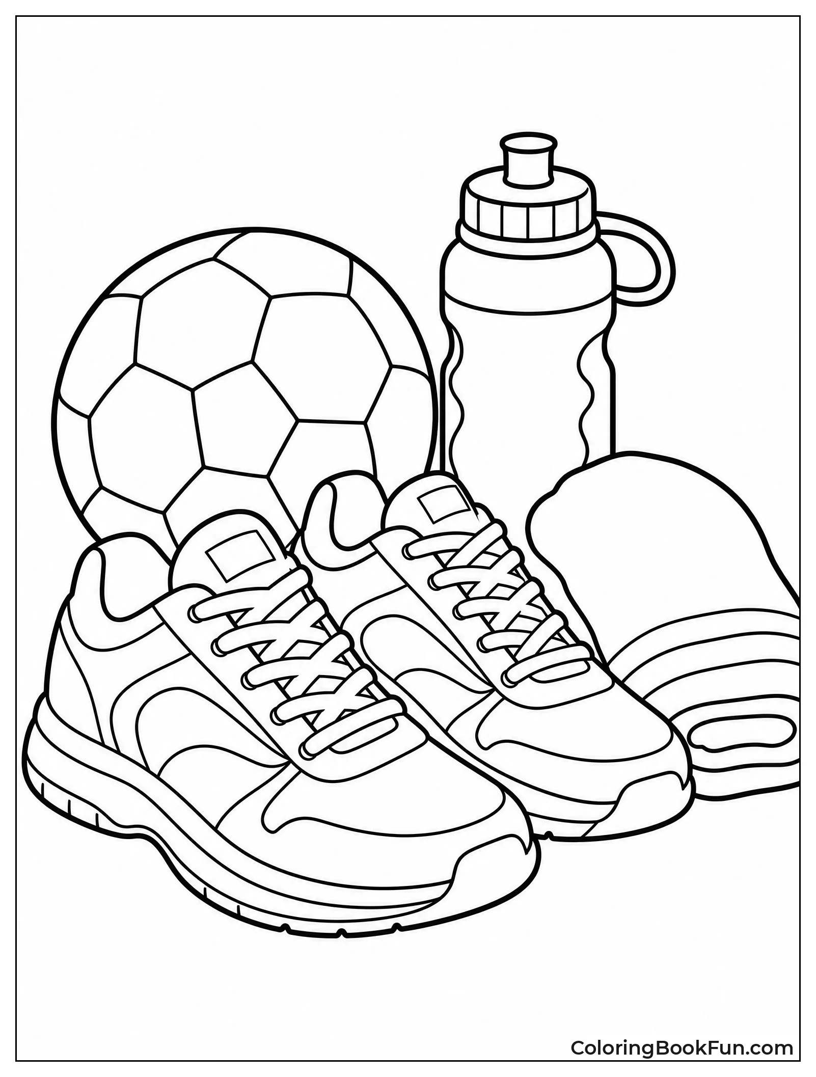 Sneakers Next to a Soccer Ball