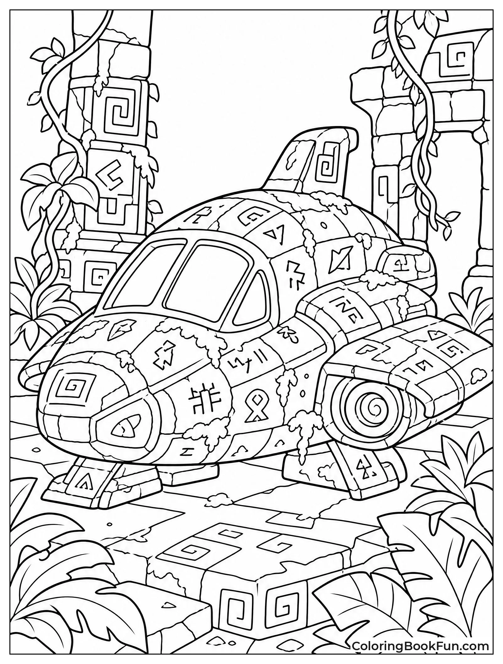 Stone Spaceship in Jungle Temple