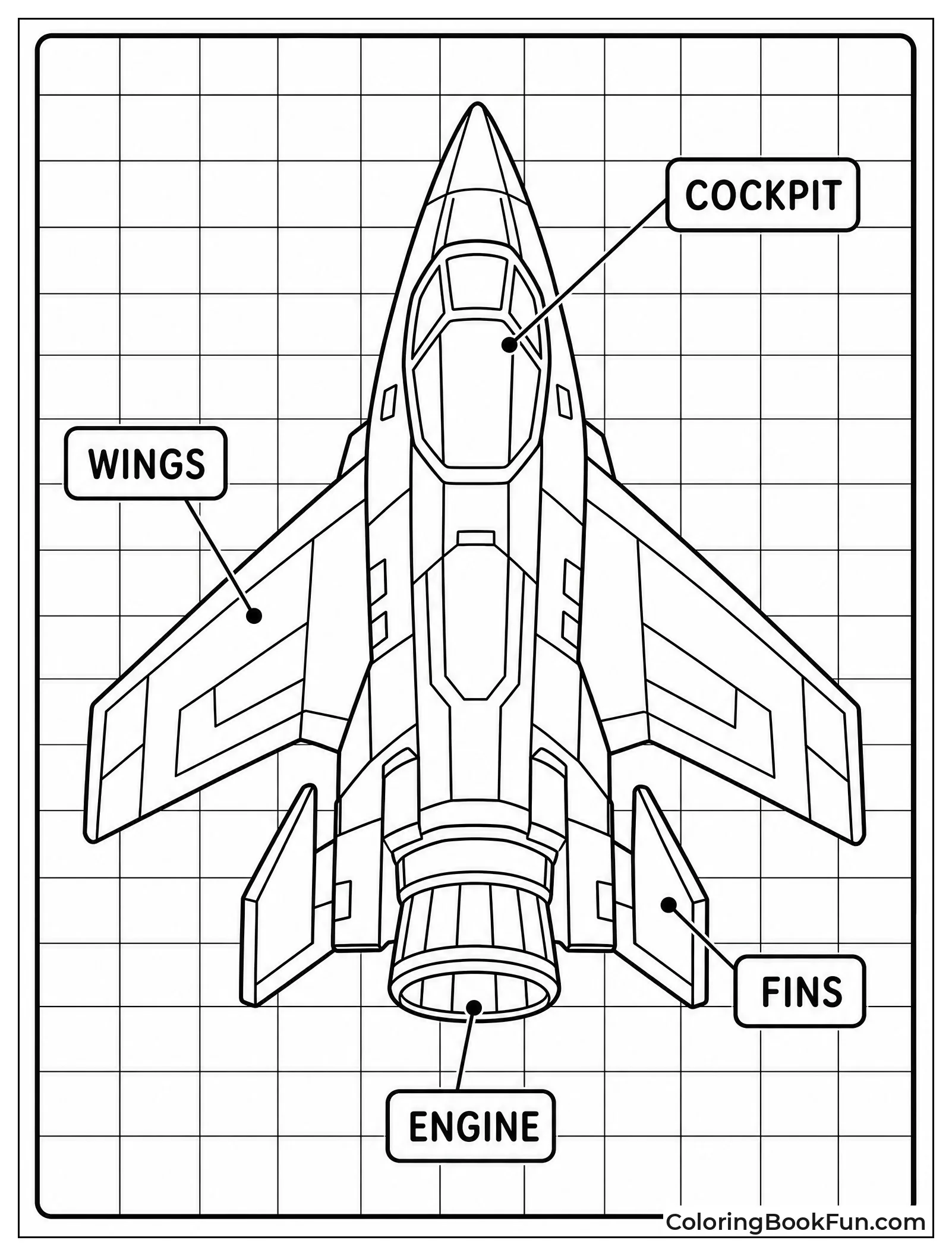 Spaceship Blueprint on Grid