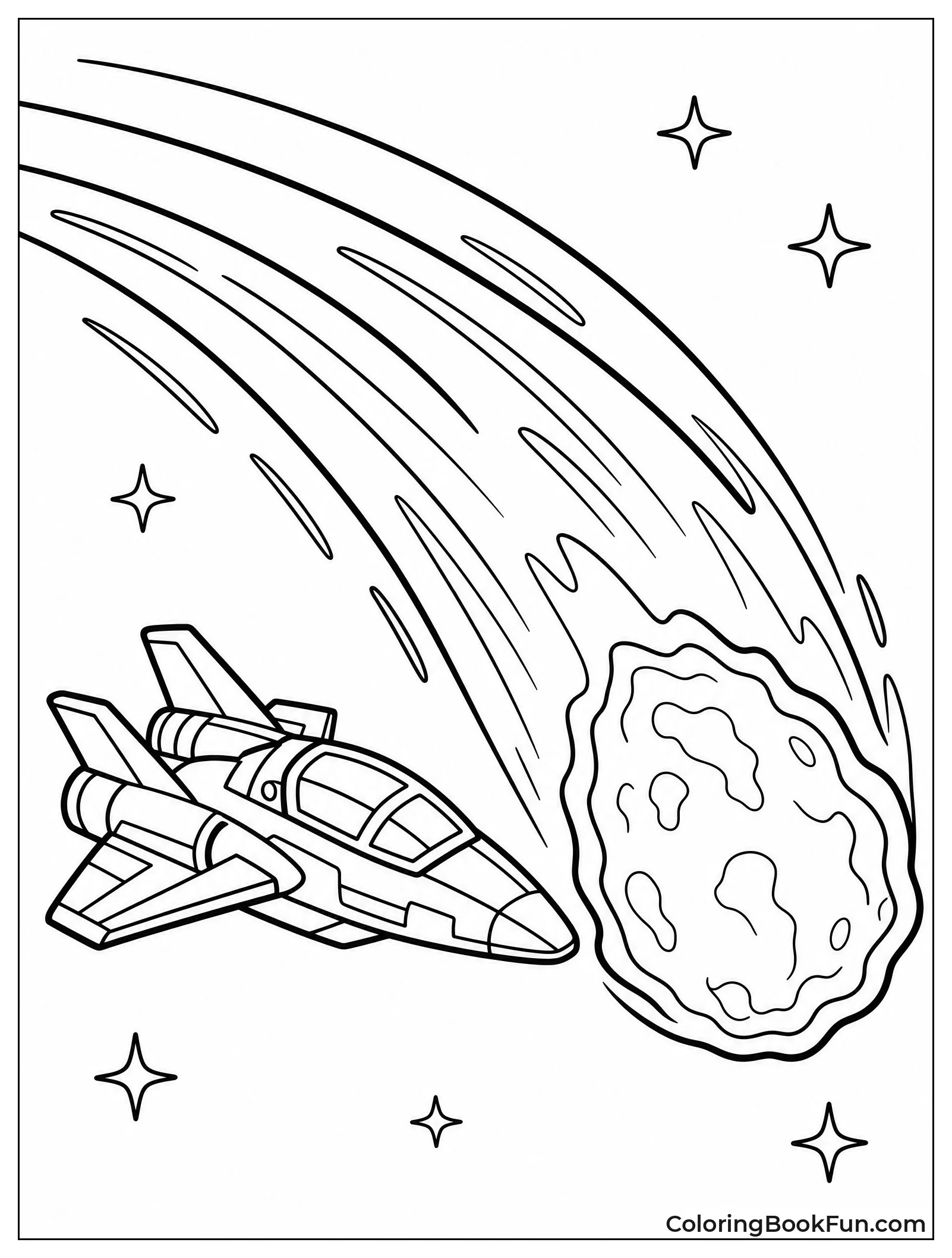 Scout Ship Chasing Glowing Comet