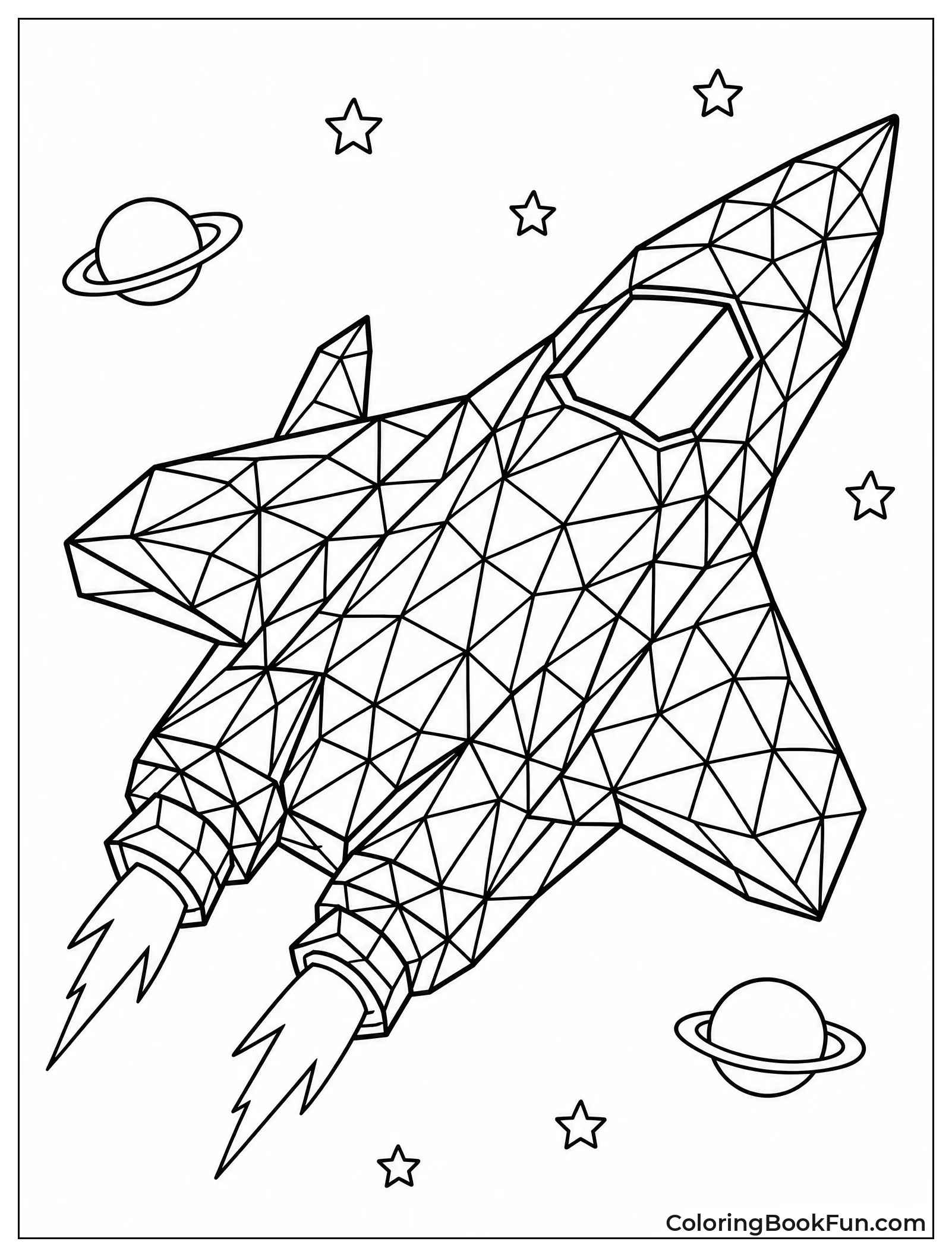 Geometric Spaceship Made of Triangles