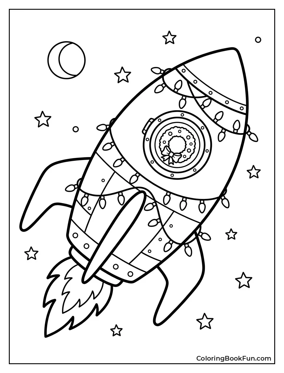 Festive Spaceship with Holiday Lights