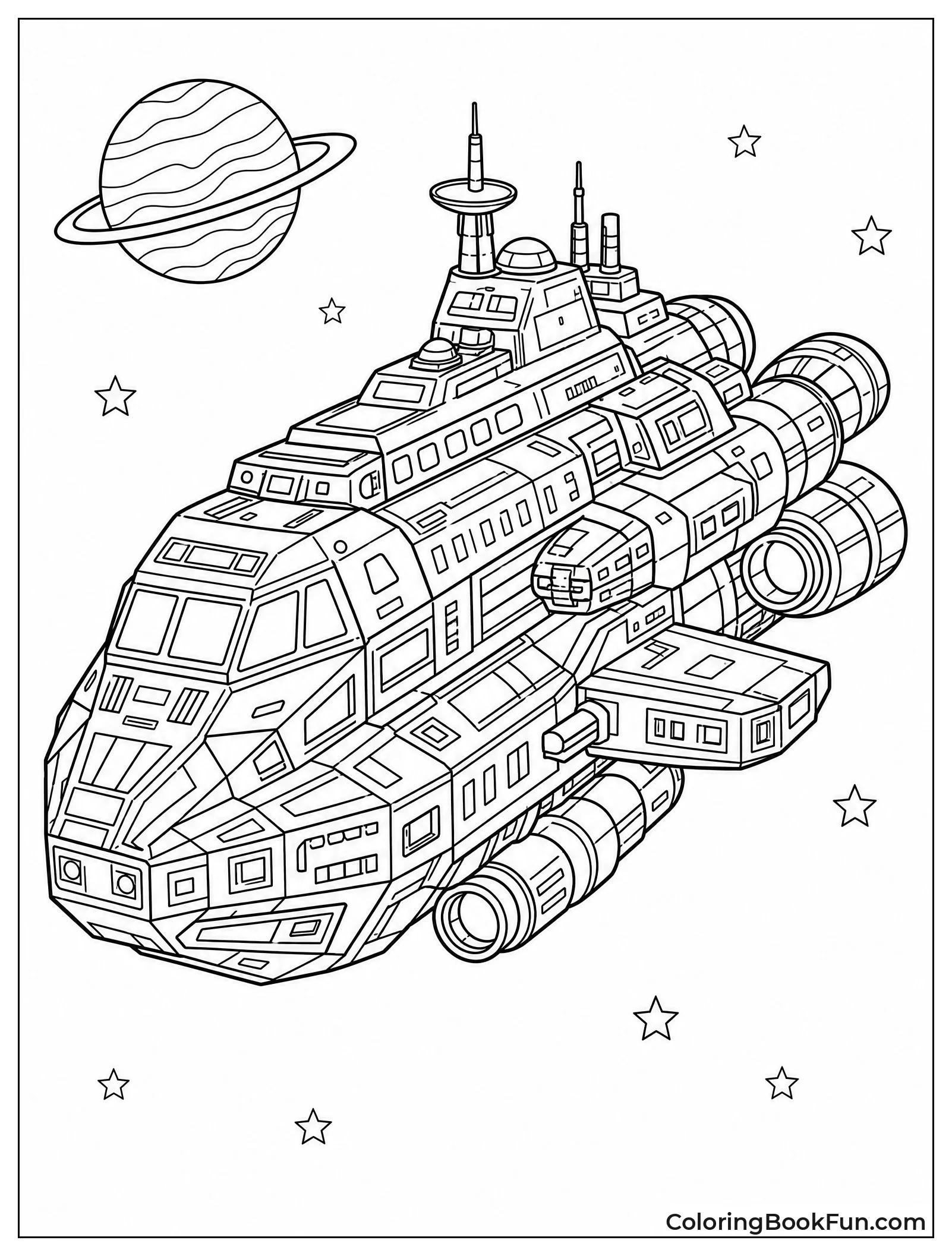 Detailed Galaxy Cruiser with Engines
