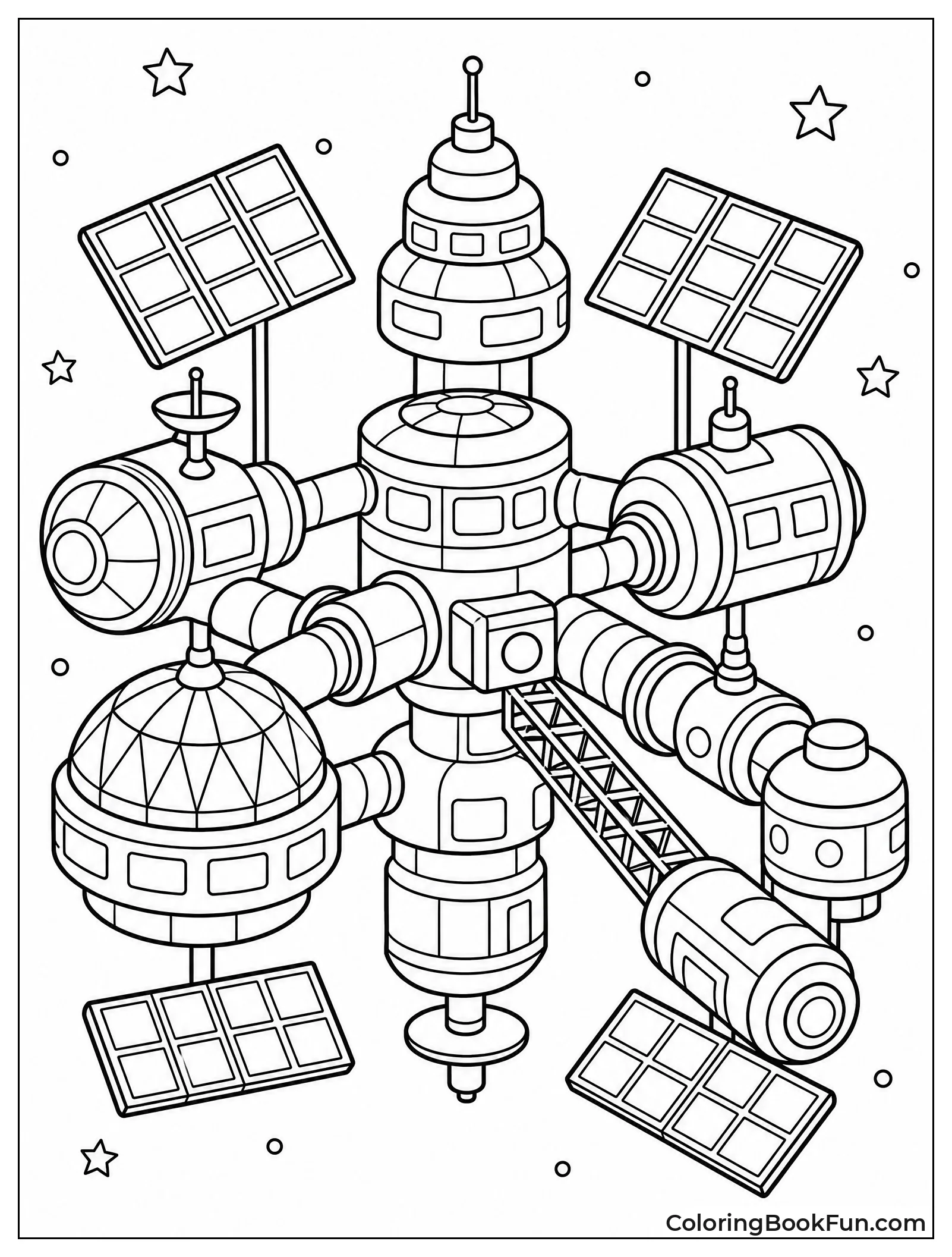 Modular Space Station with Panels