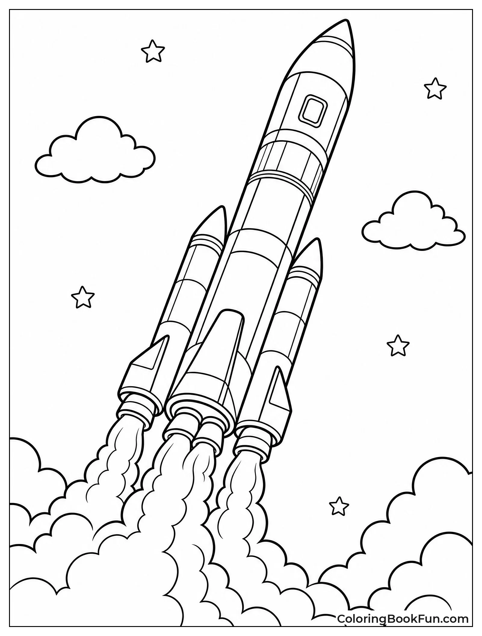 Realistic Rocket Soaring into Sky