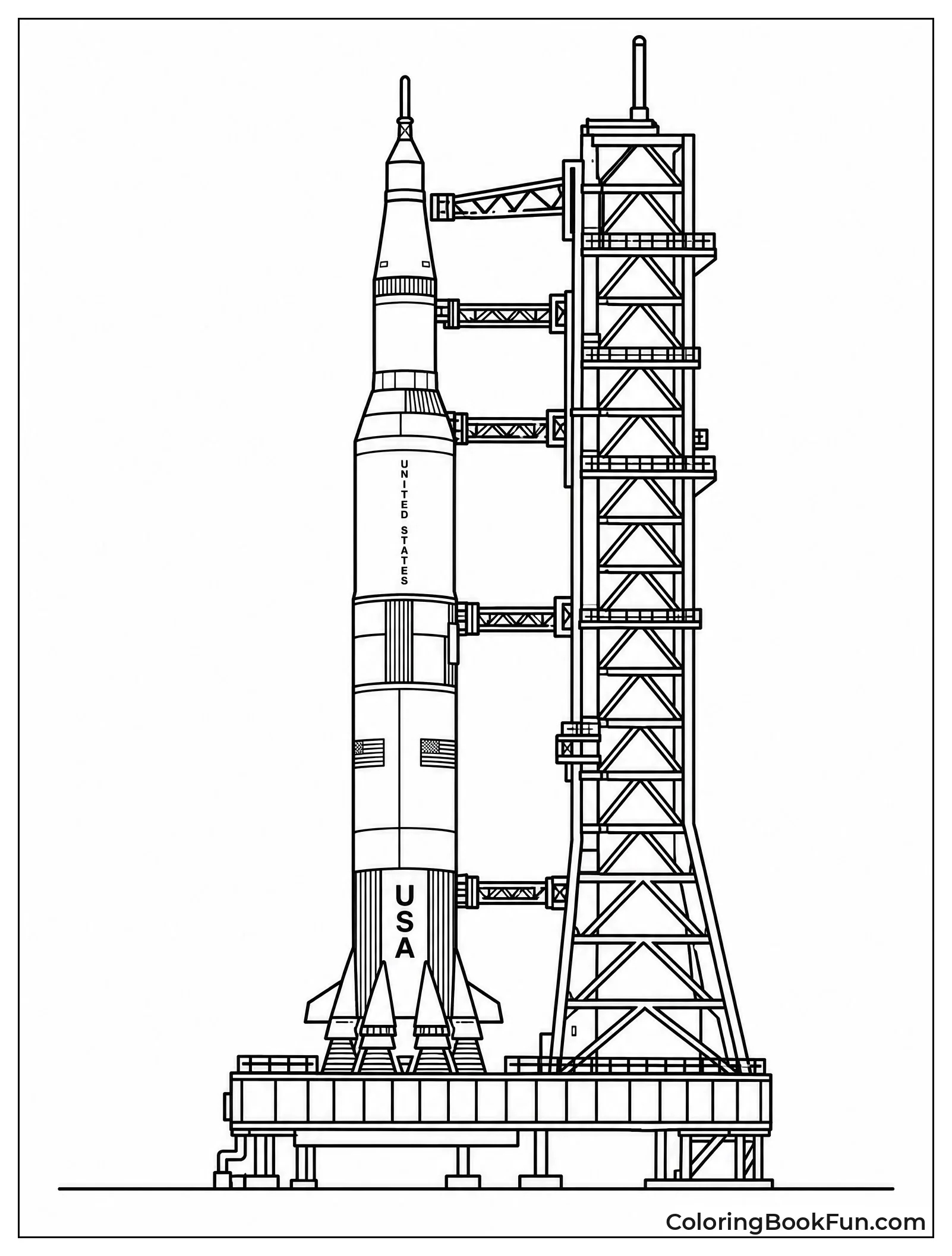 Saturn V Rocket on Launch Pad