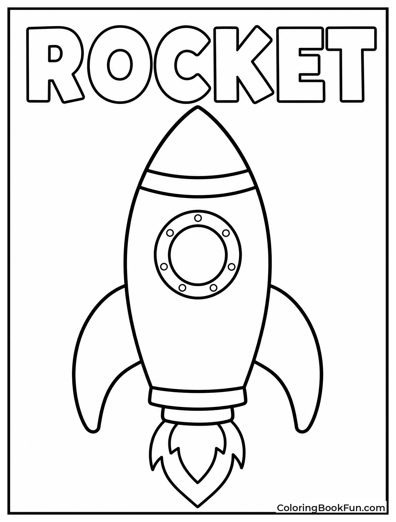 Simple Smiling Rocket for Kids