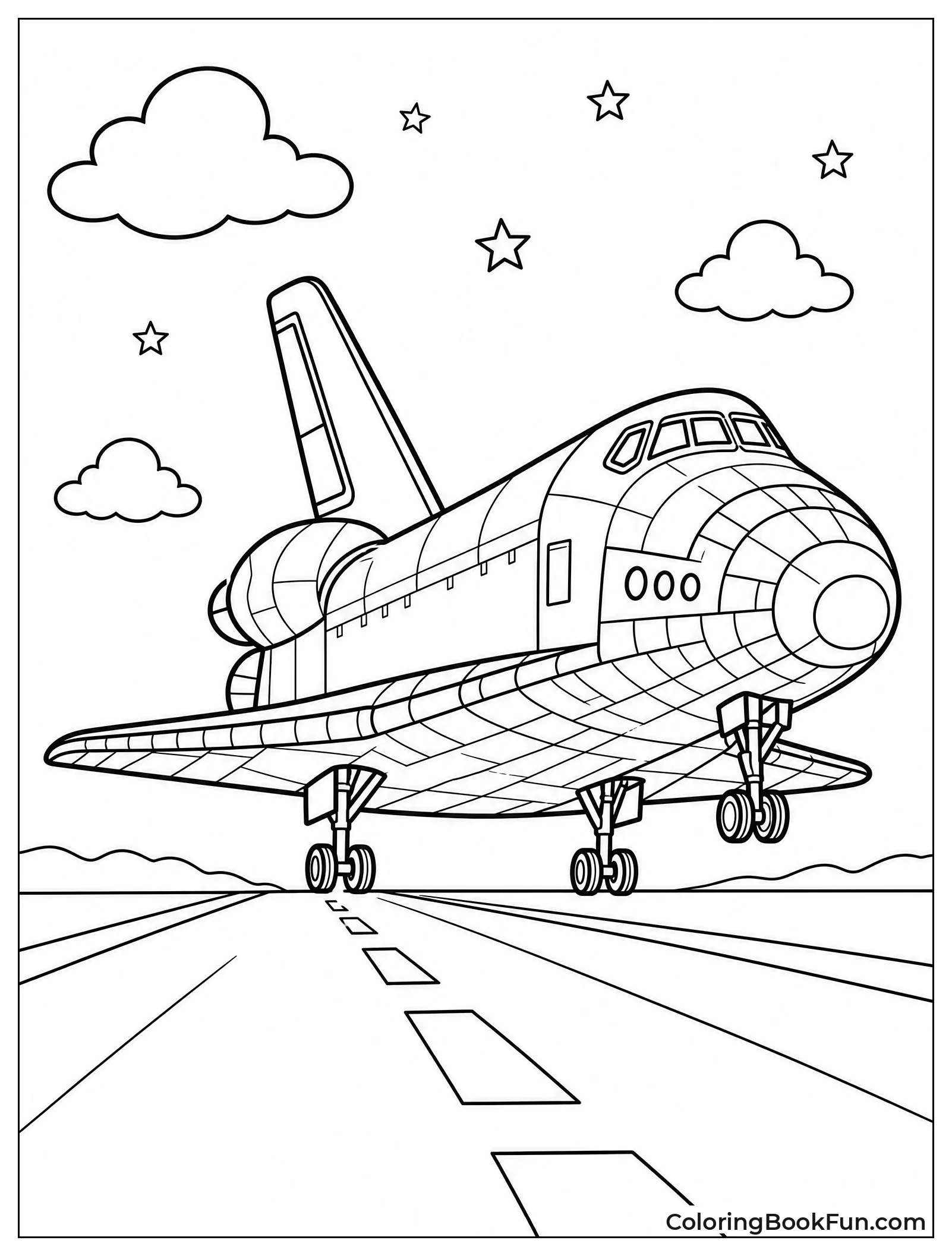 Space Shuttle Landing on Runway
