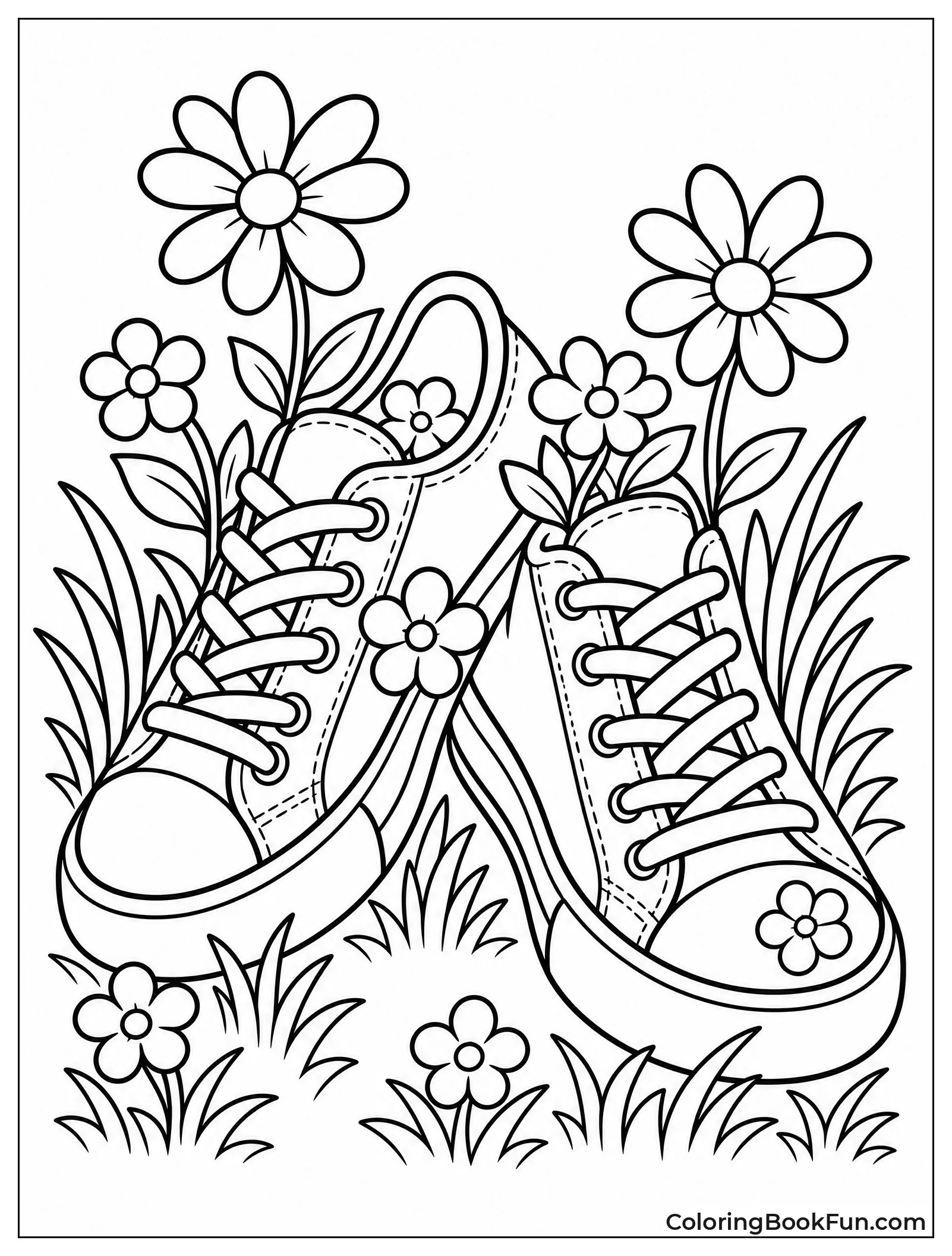 Sneakers Decorated with Spring Flowers