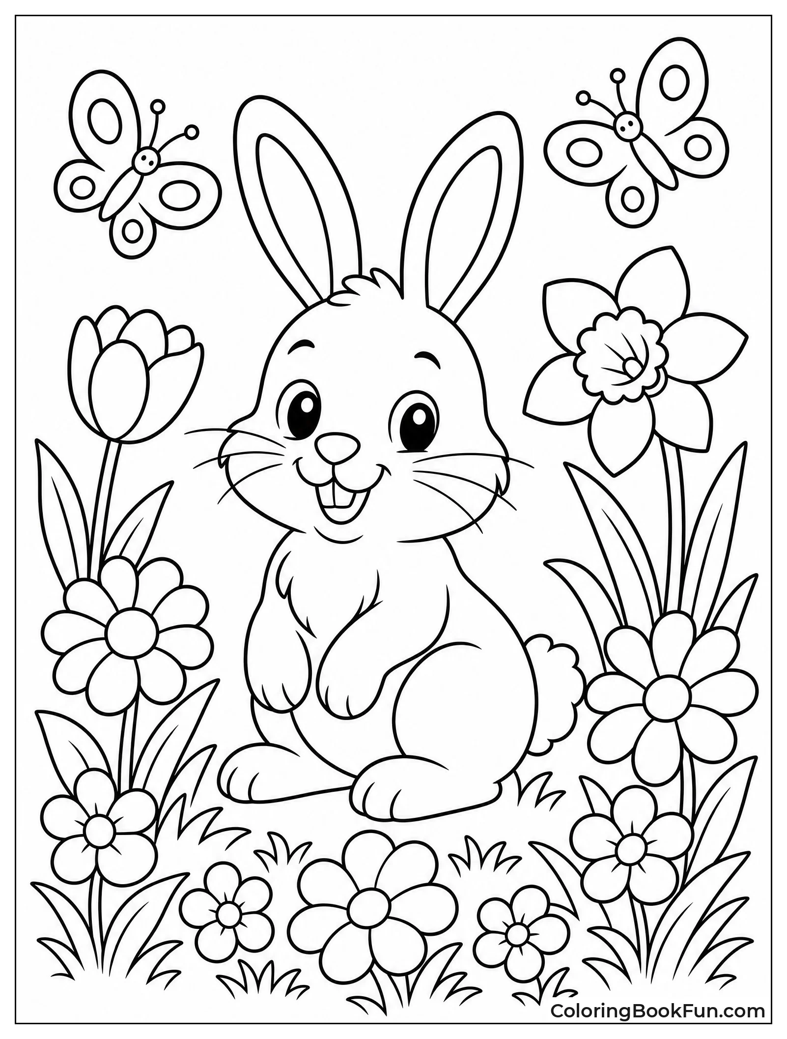 Rabbit in Spring Meadow