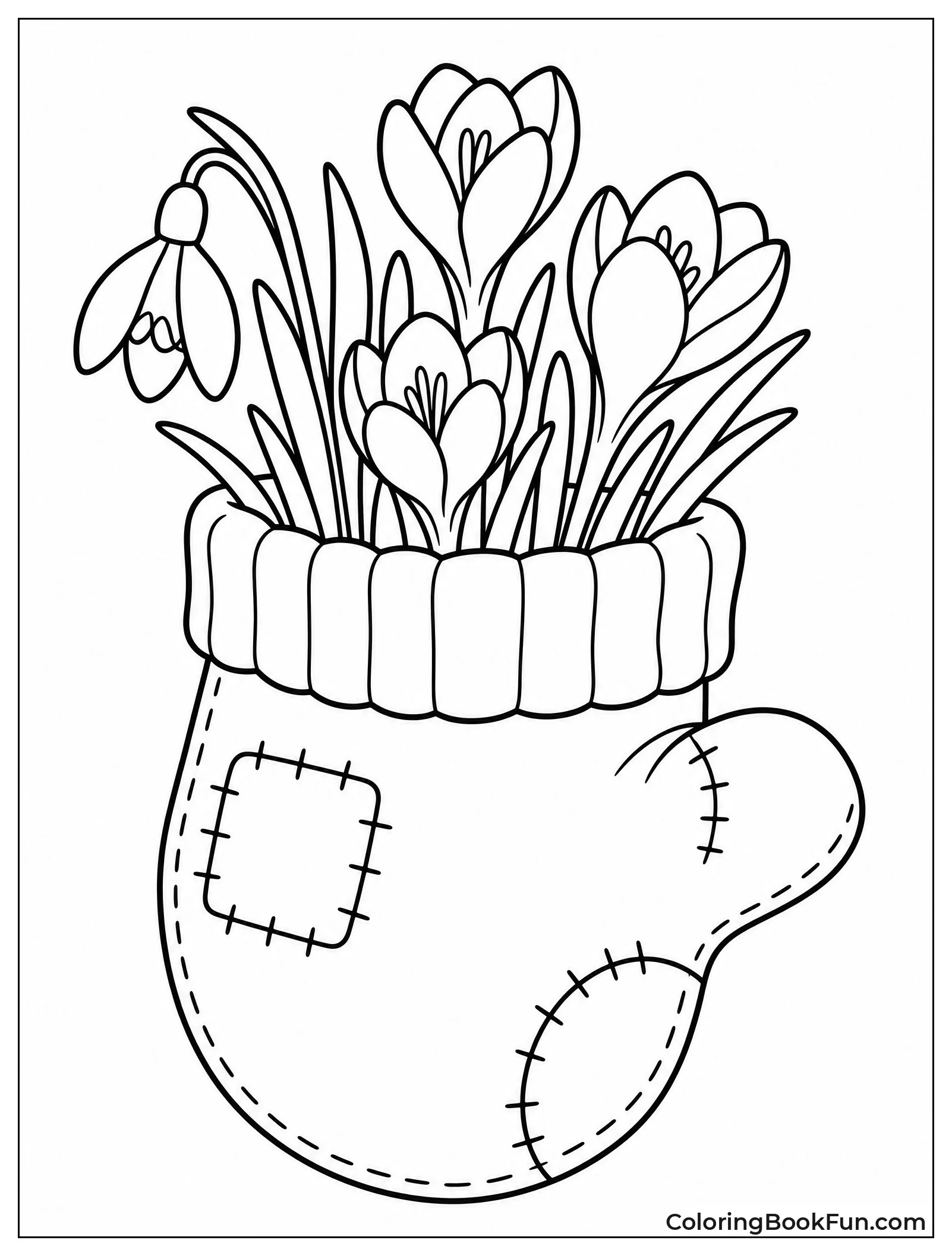 Old Mitten as a Flower Planter