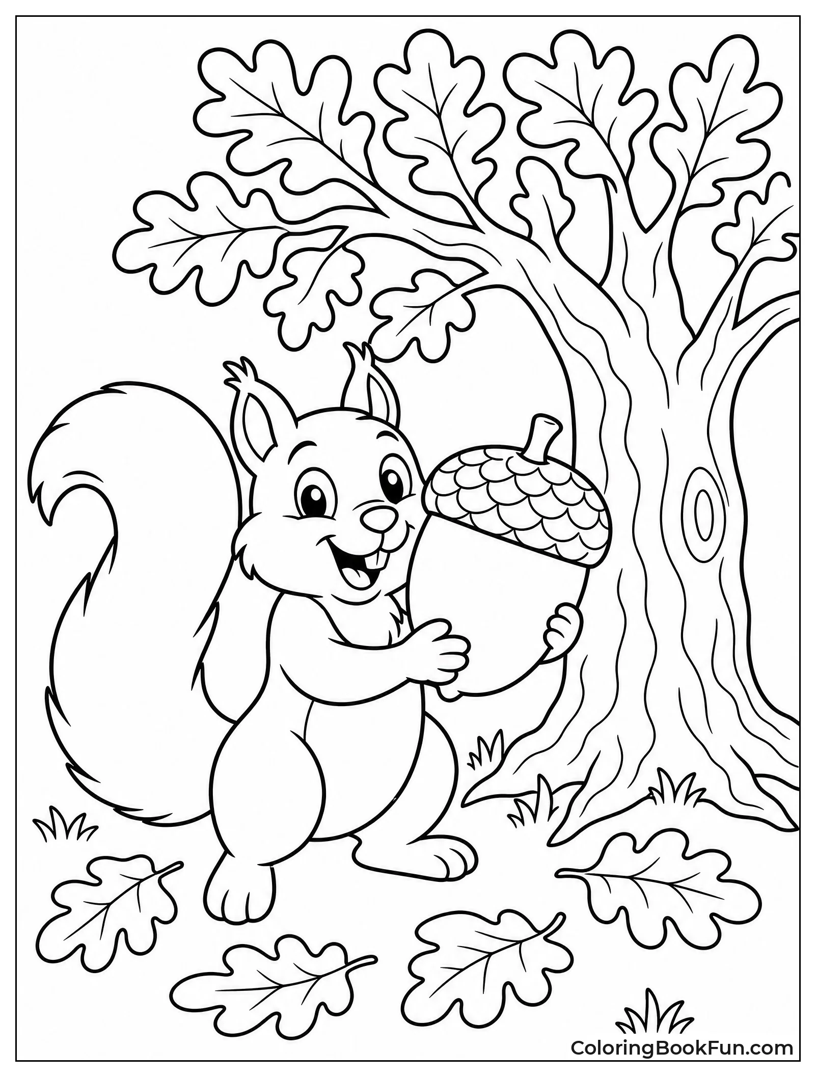 Squirrel Holds Giant Acorn