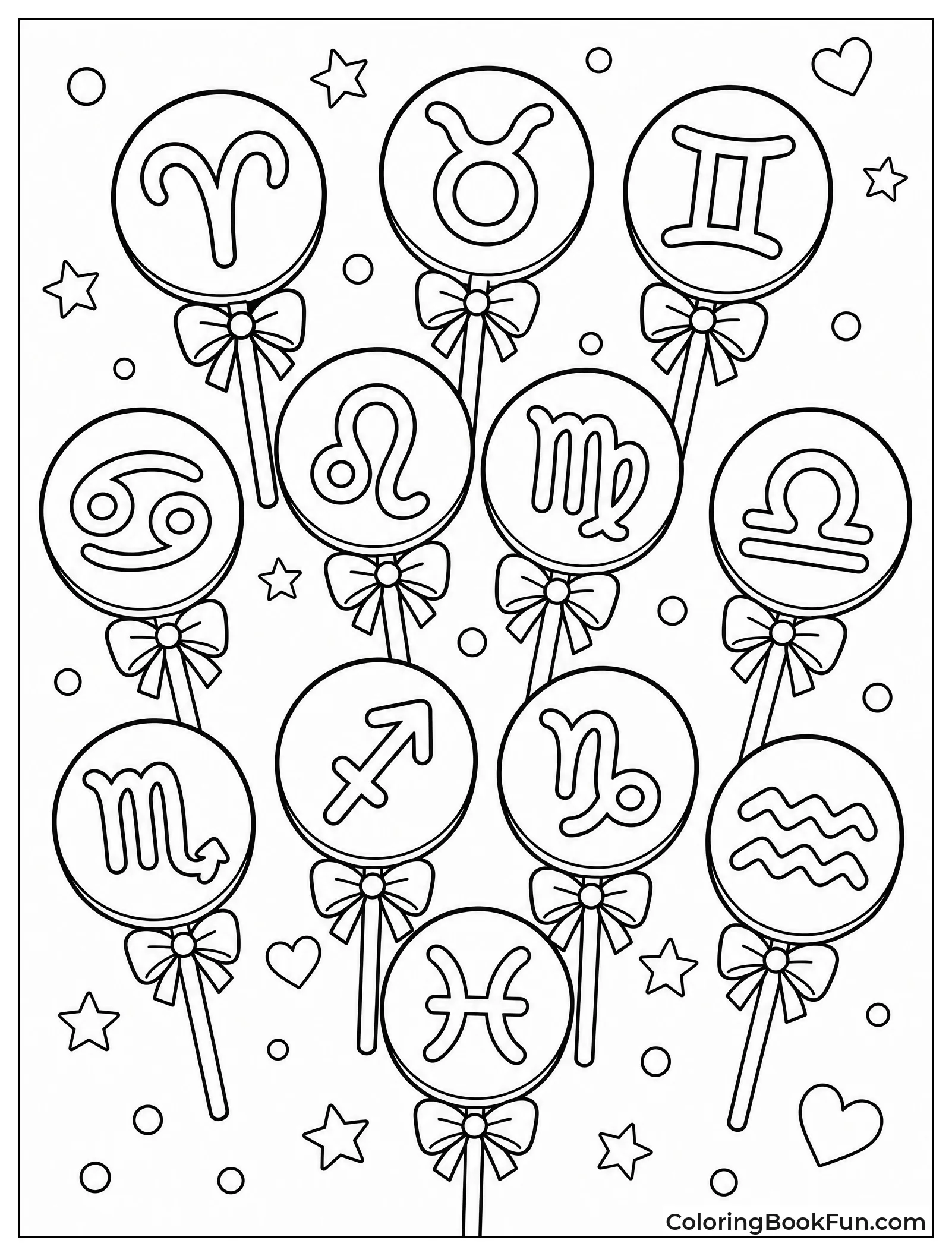 Lollipops with Zodiac Signs on Them