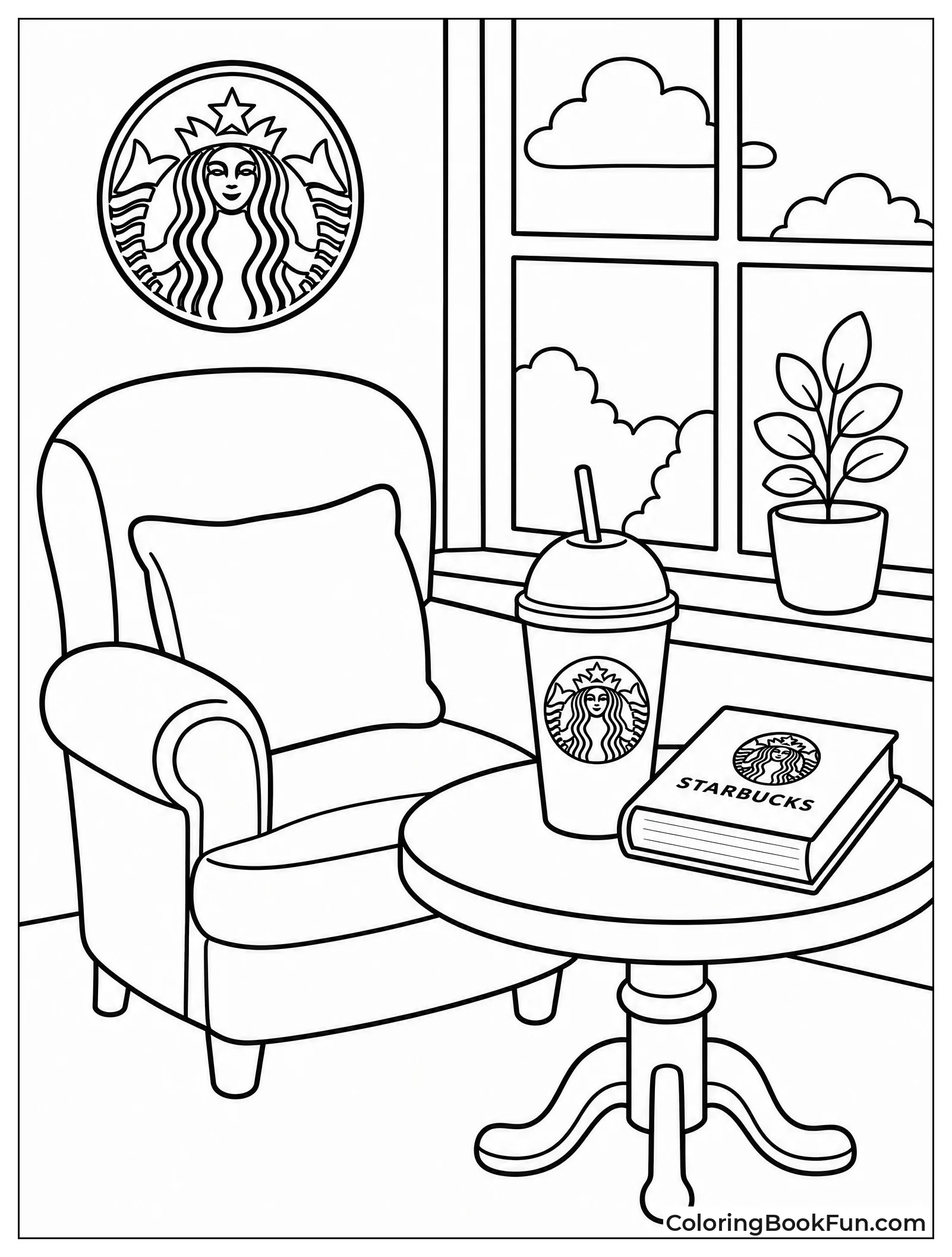 Cozy Chair with Coffee and Book