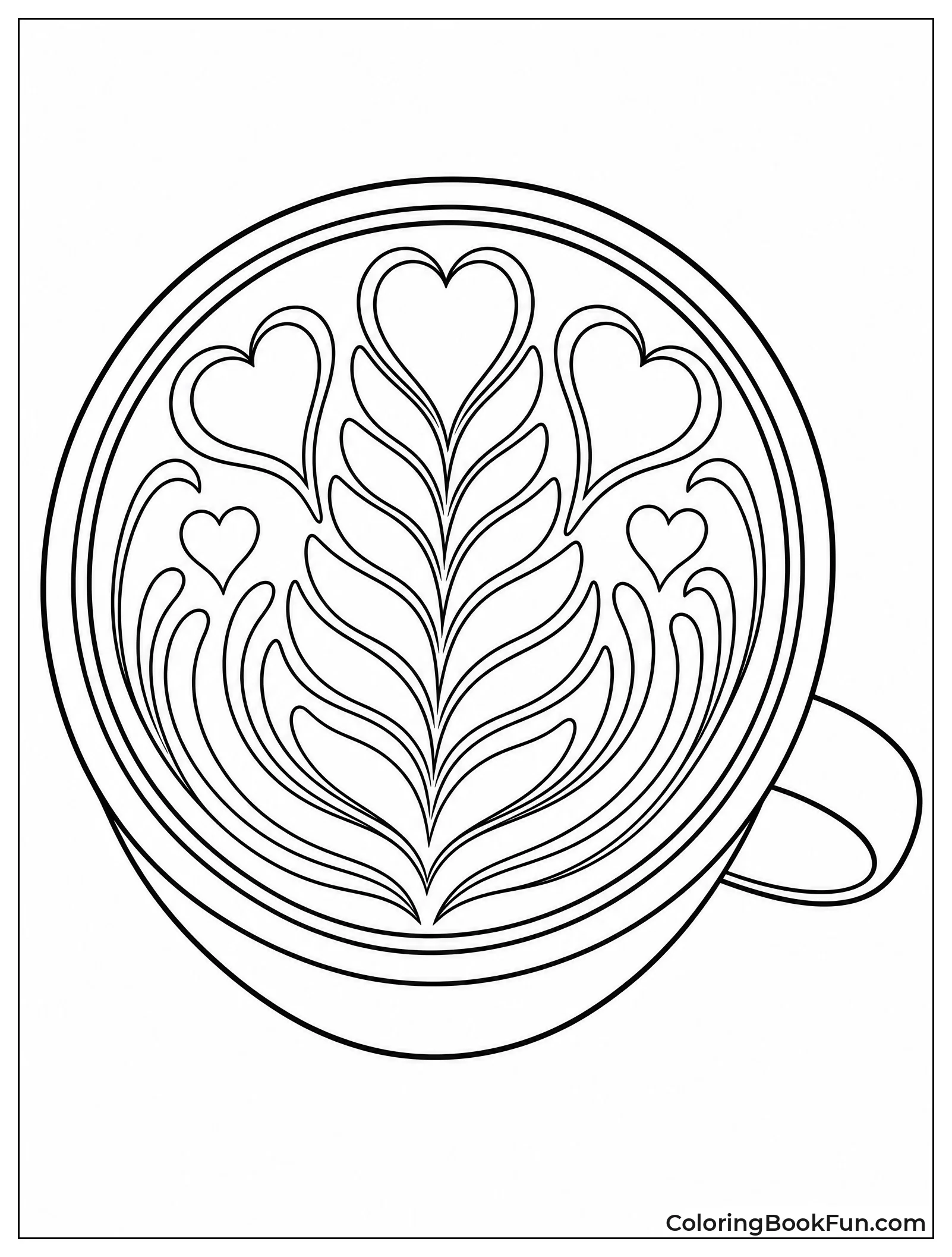 Top View of Heart Latte Art
