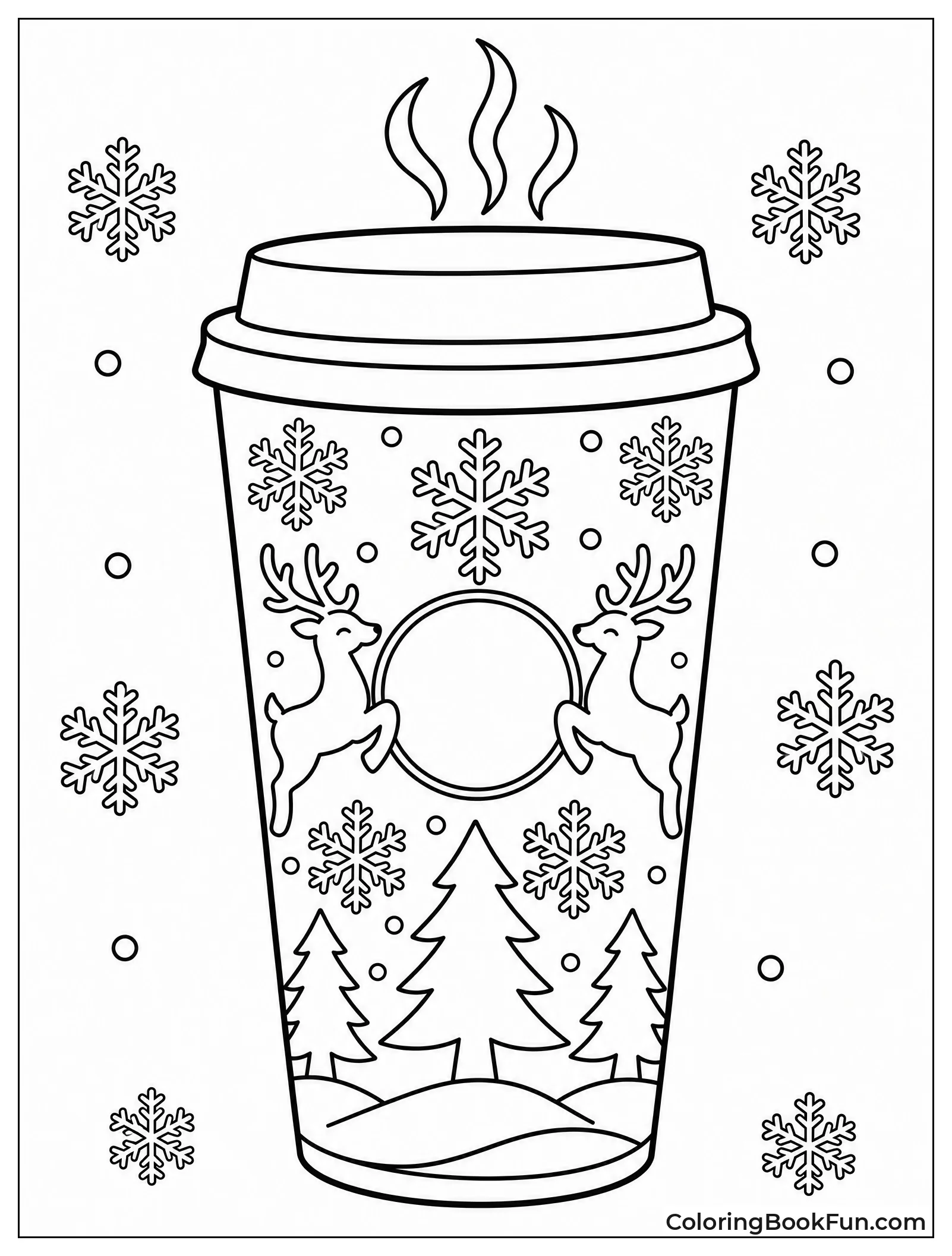 Holiday Red Cup with Snowflakes