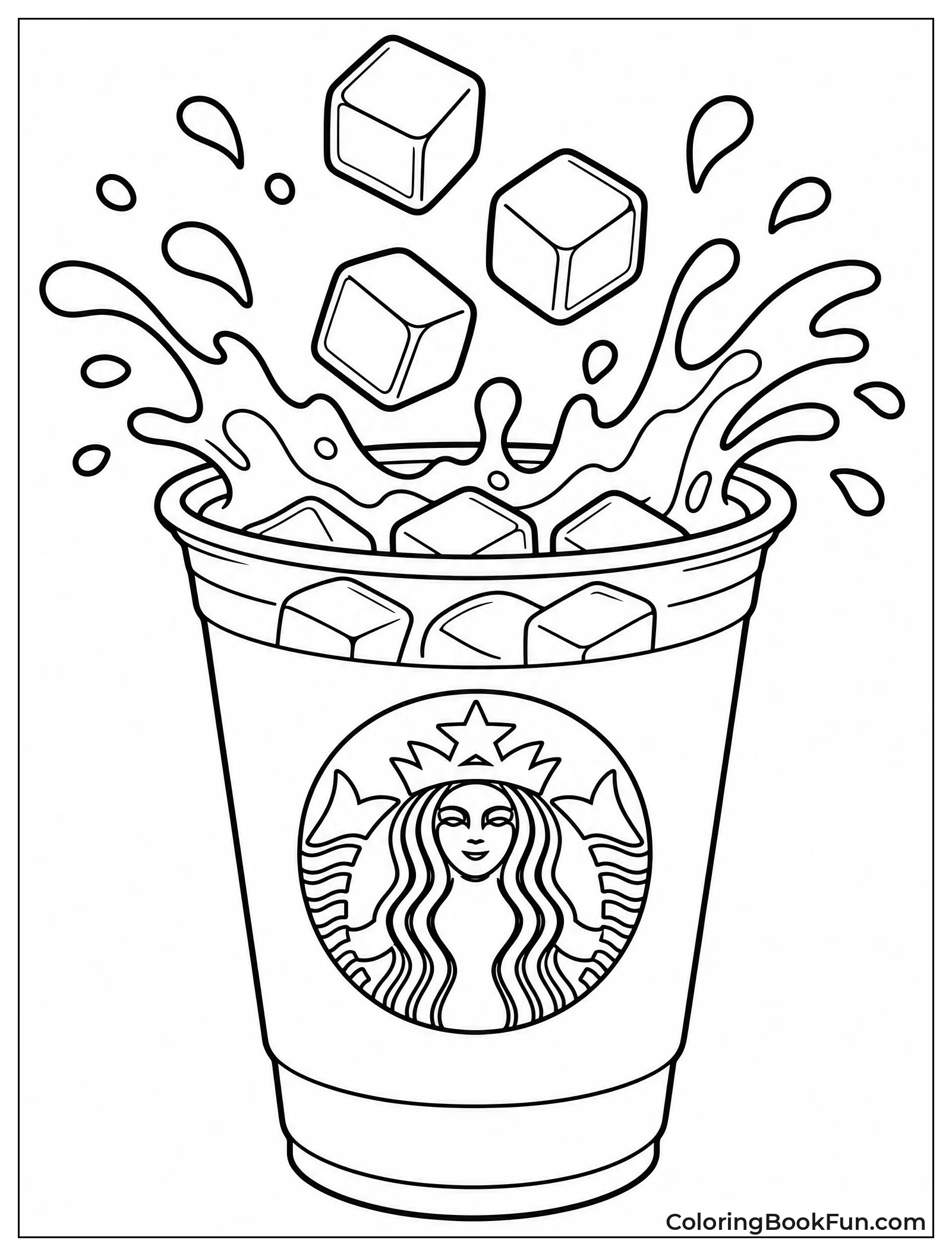 Iced Coffee Splashes with Ice Cubes