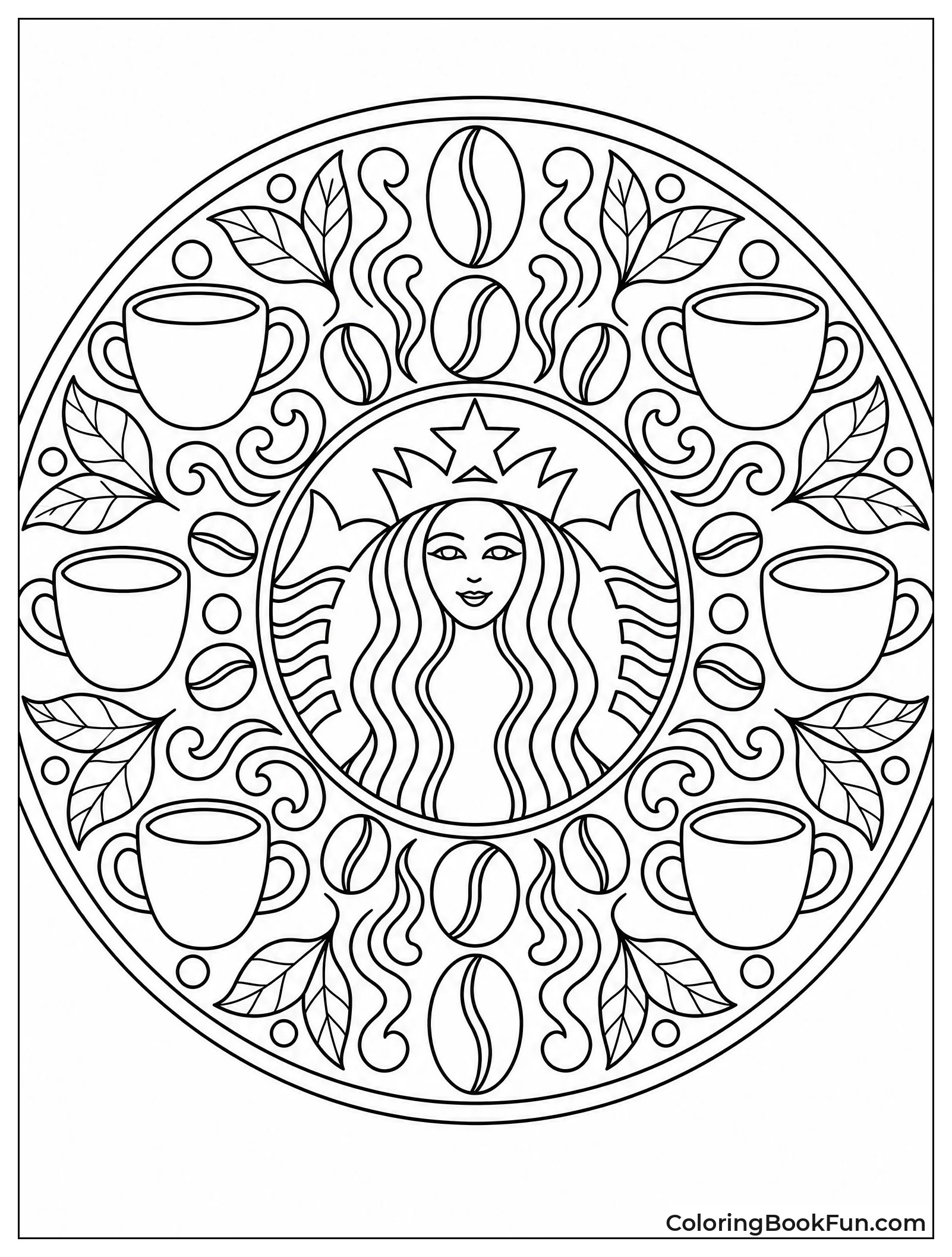 Mandala Swirl of Coffee Beans