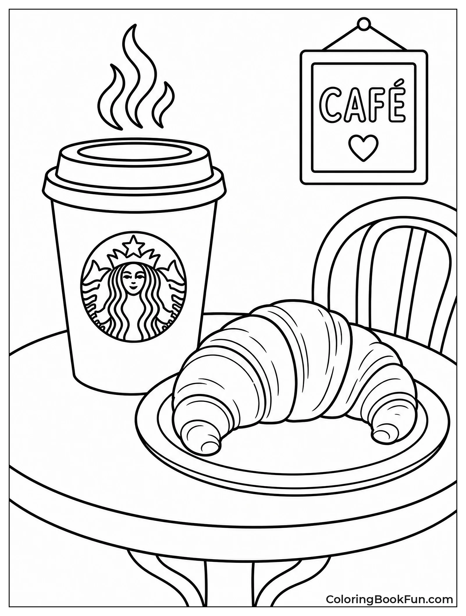 Hot Coffee Next to Croissant