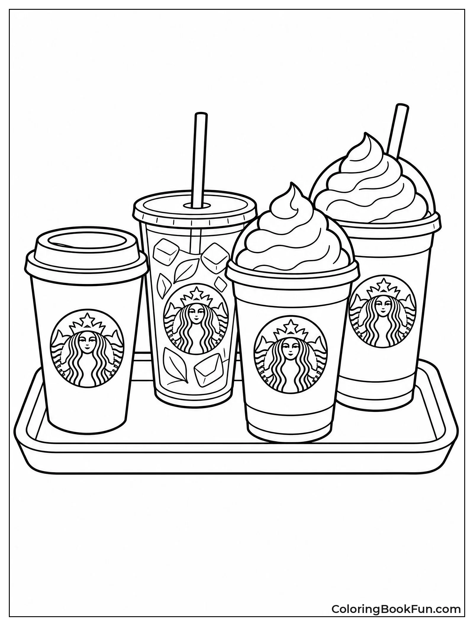 Tray Holds Four Different Drinks