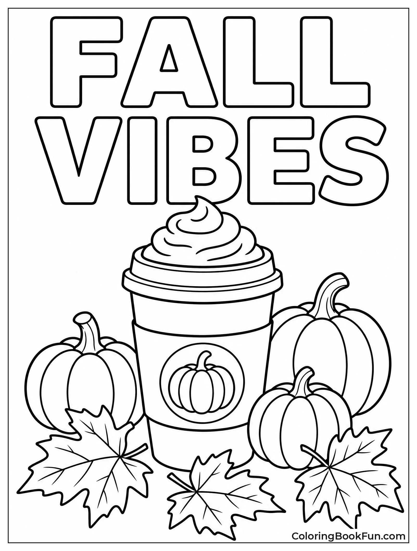Pumpkin Spice Latte with Leaves