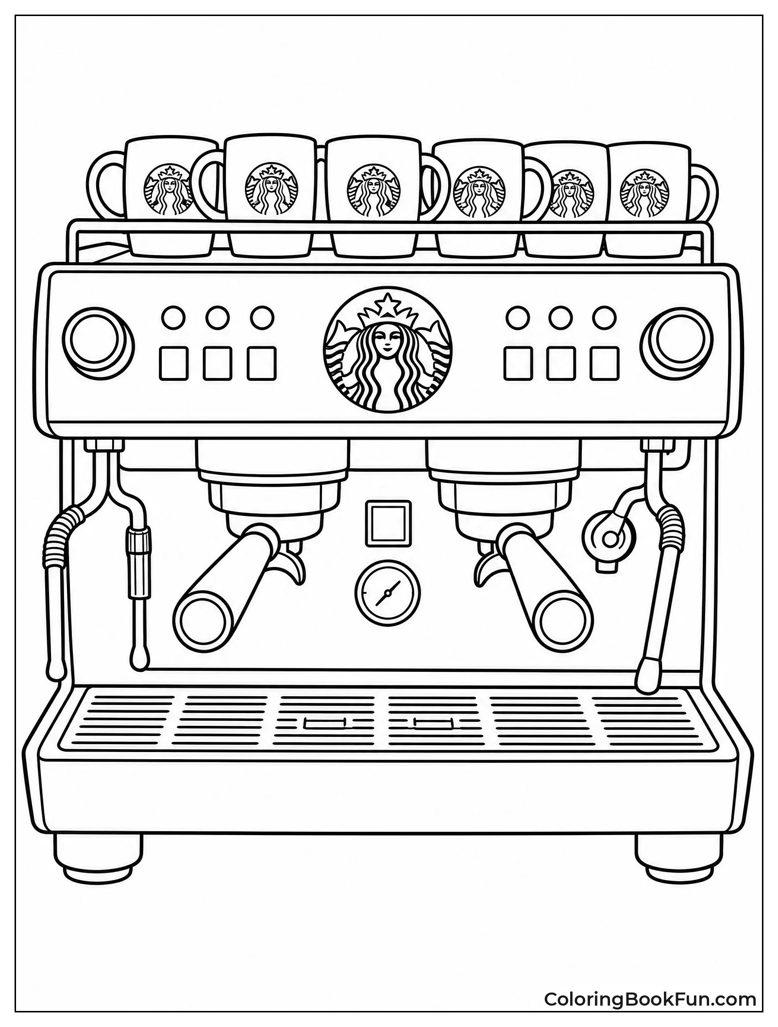 Espresso Machine with Many Cups