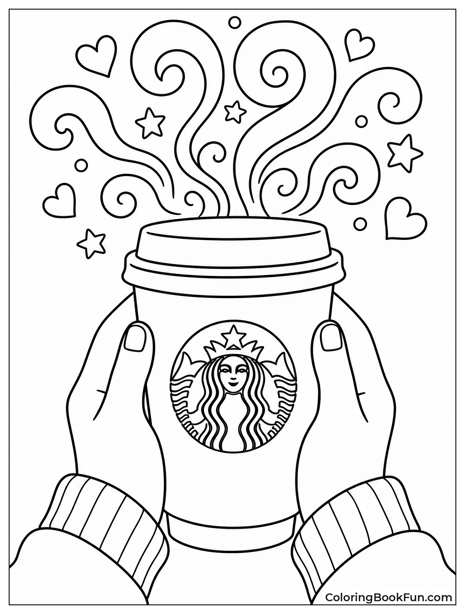 Hands Hold Warm Cup with Steam
