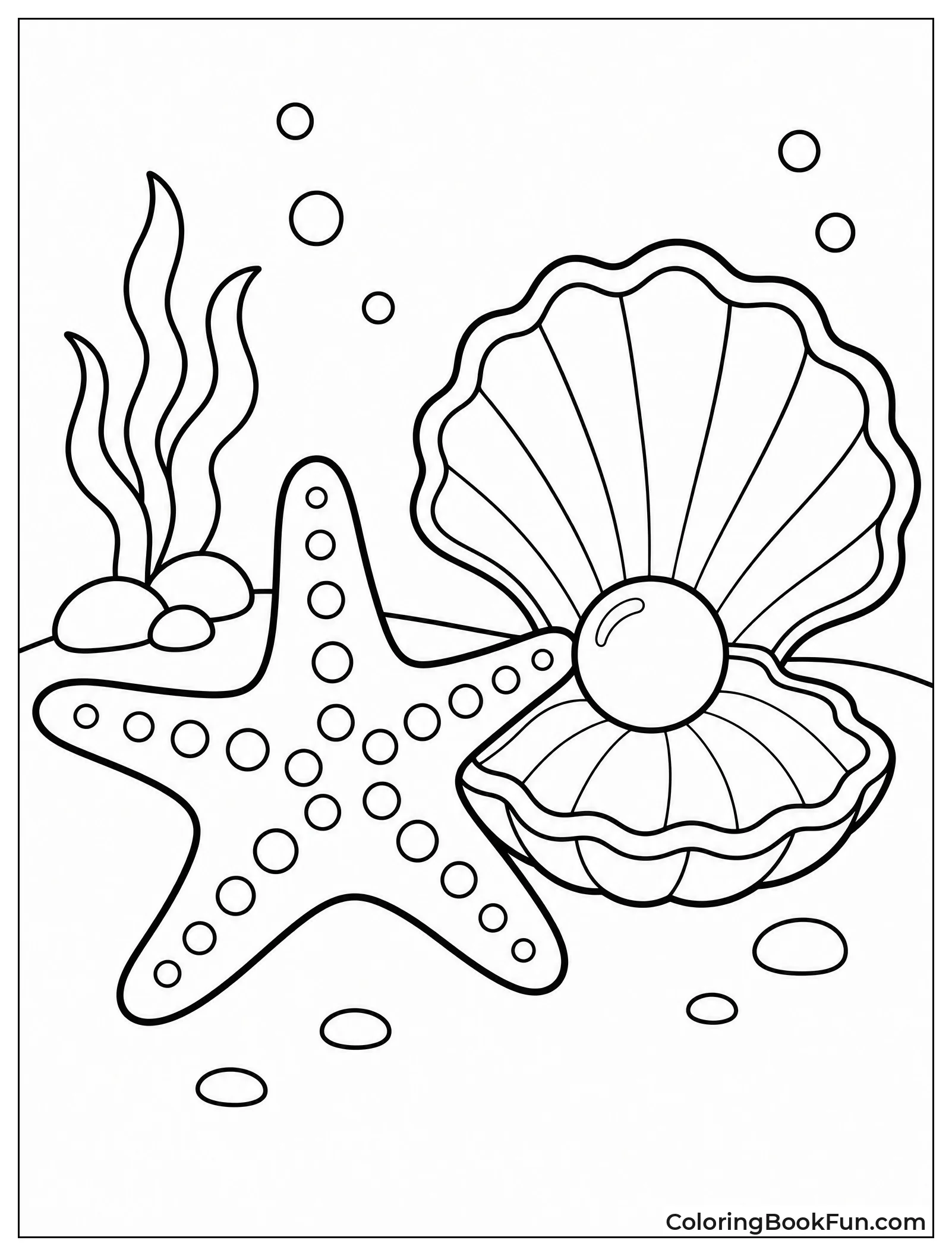 Starfish Next to Shiny Pearl