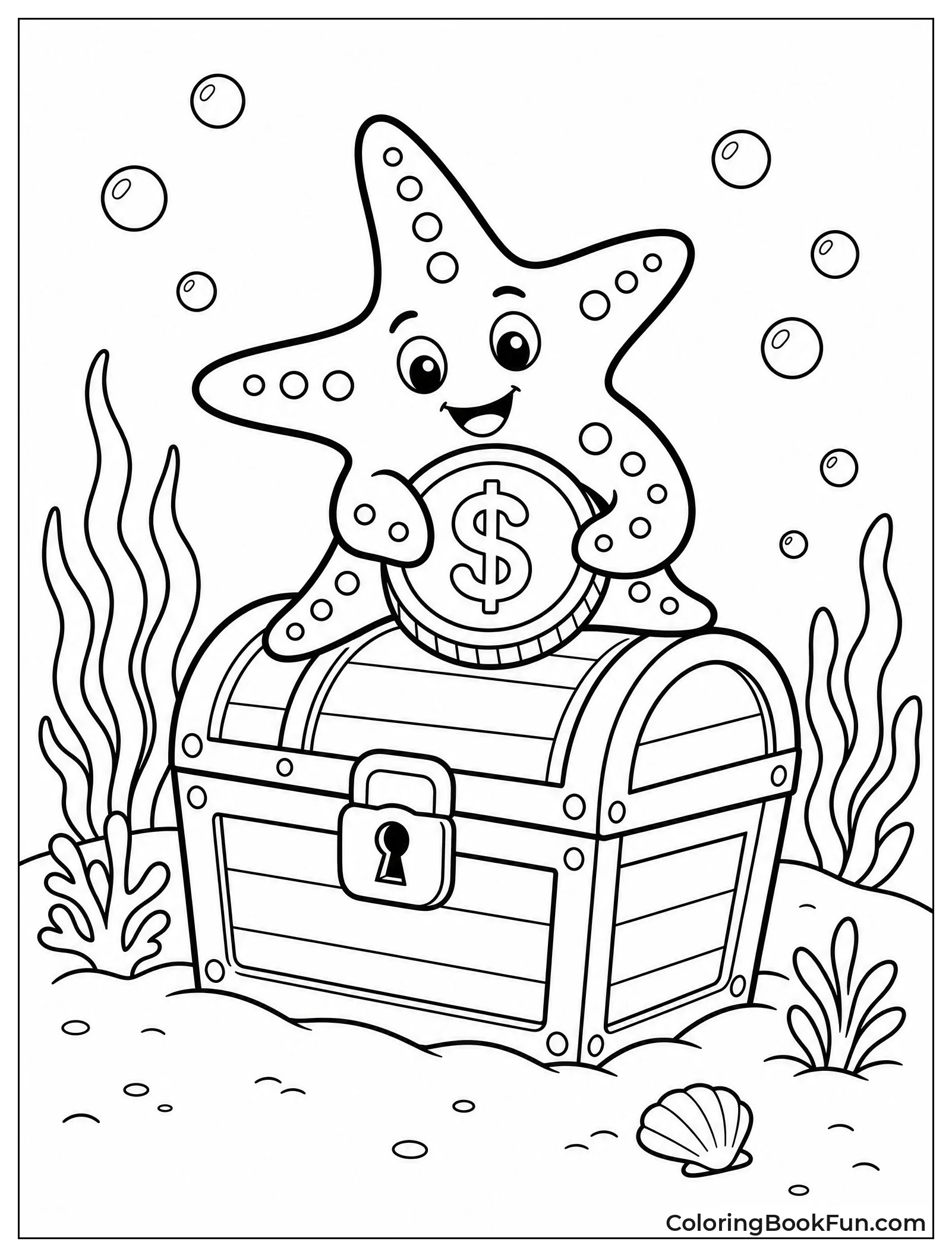 Starfish on Sunken Treasure Chest
