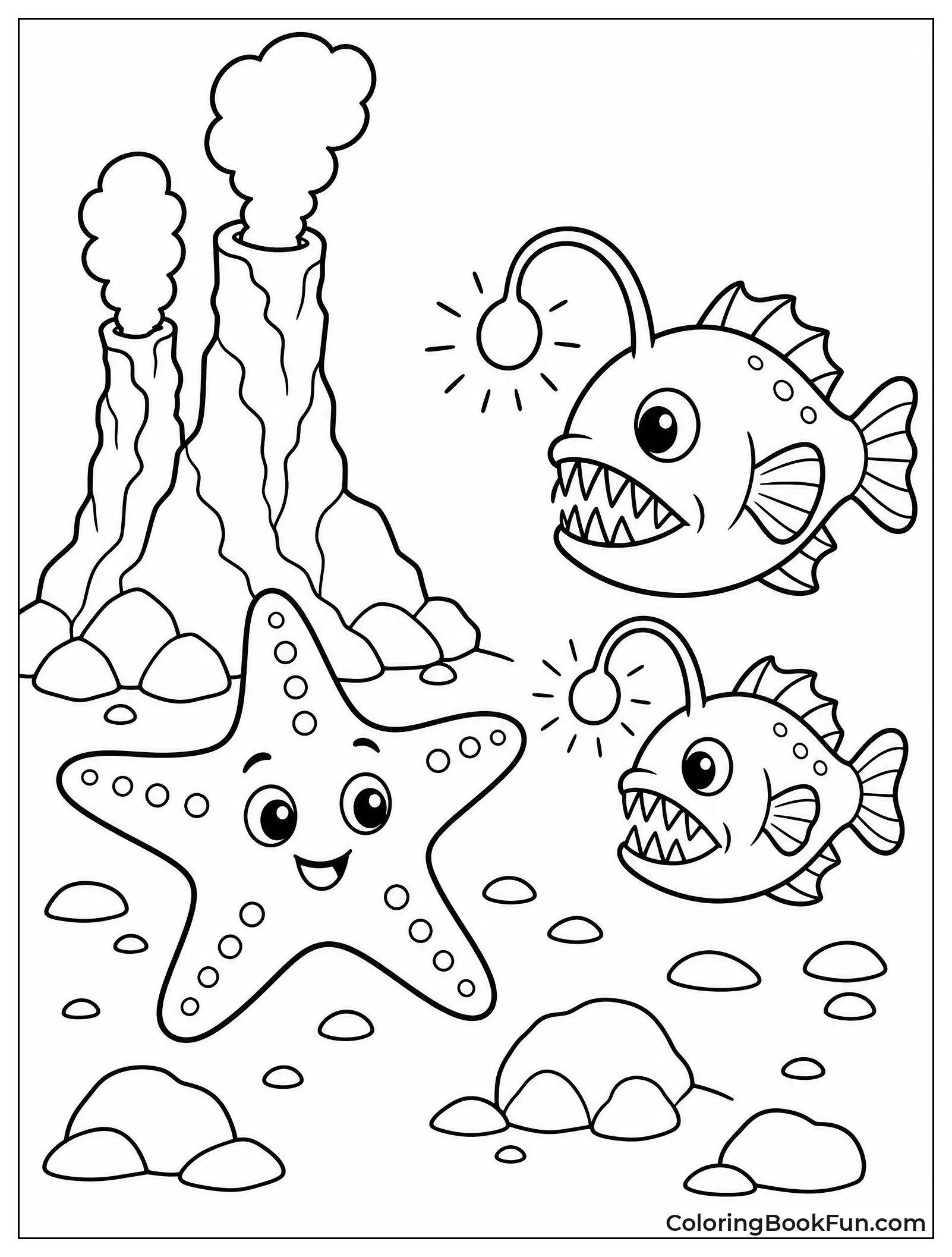 Starfish in Deep Dark Sea