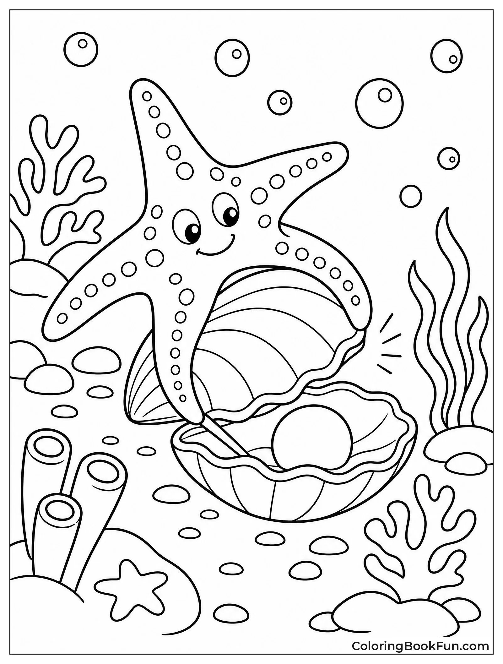 Starfish Opening a Clam Shell