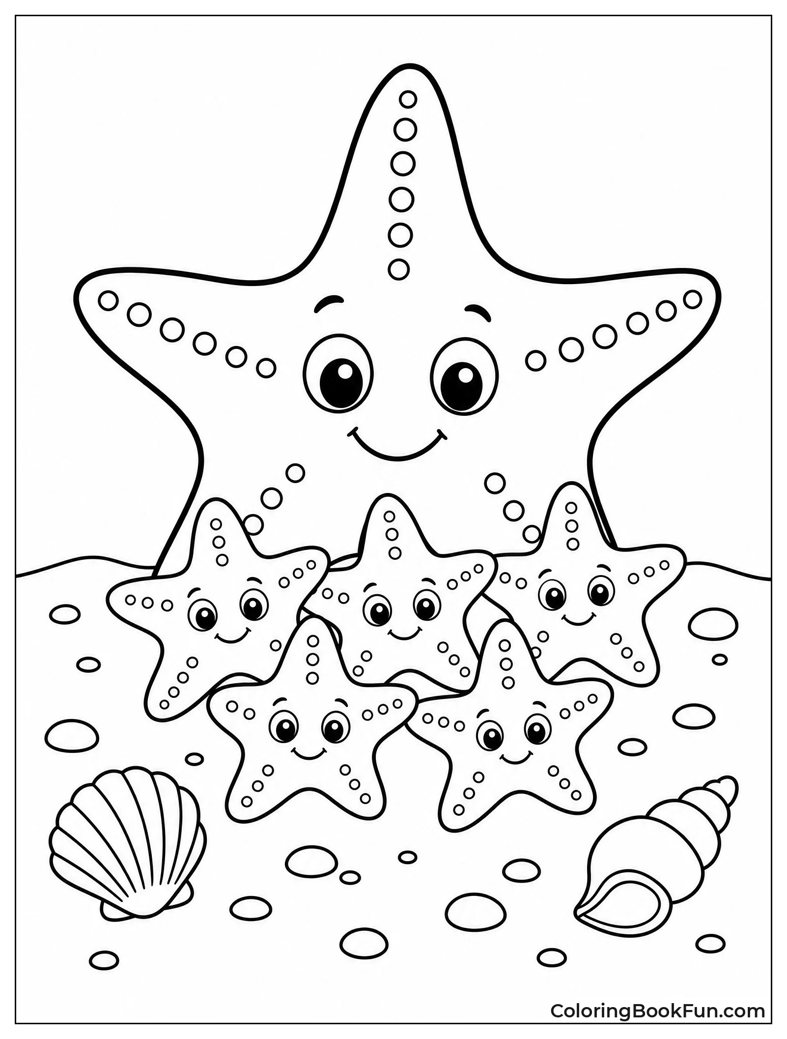 Starfish Family Hugging Together
