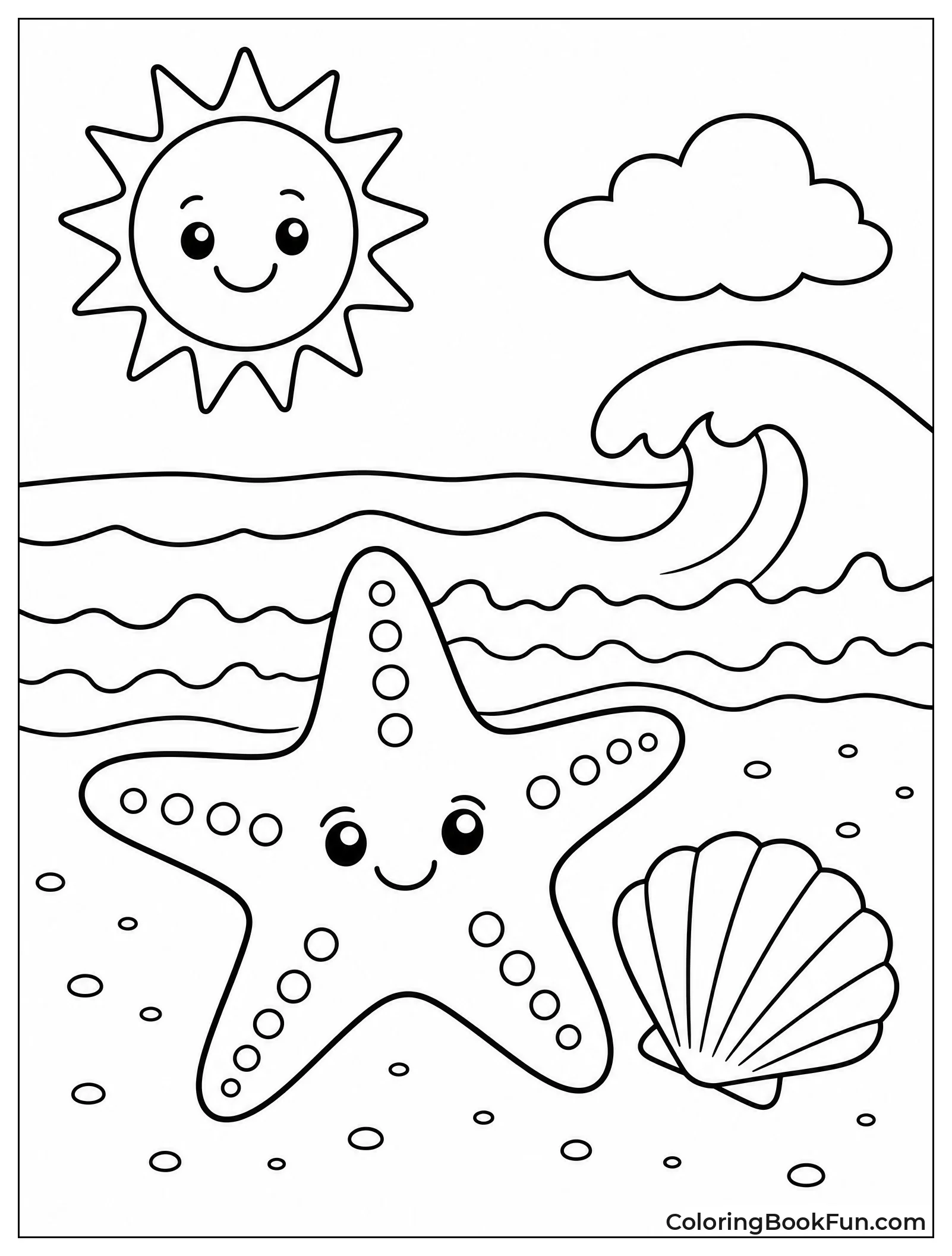Starfish Washed Up on Beach