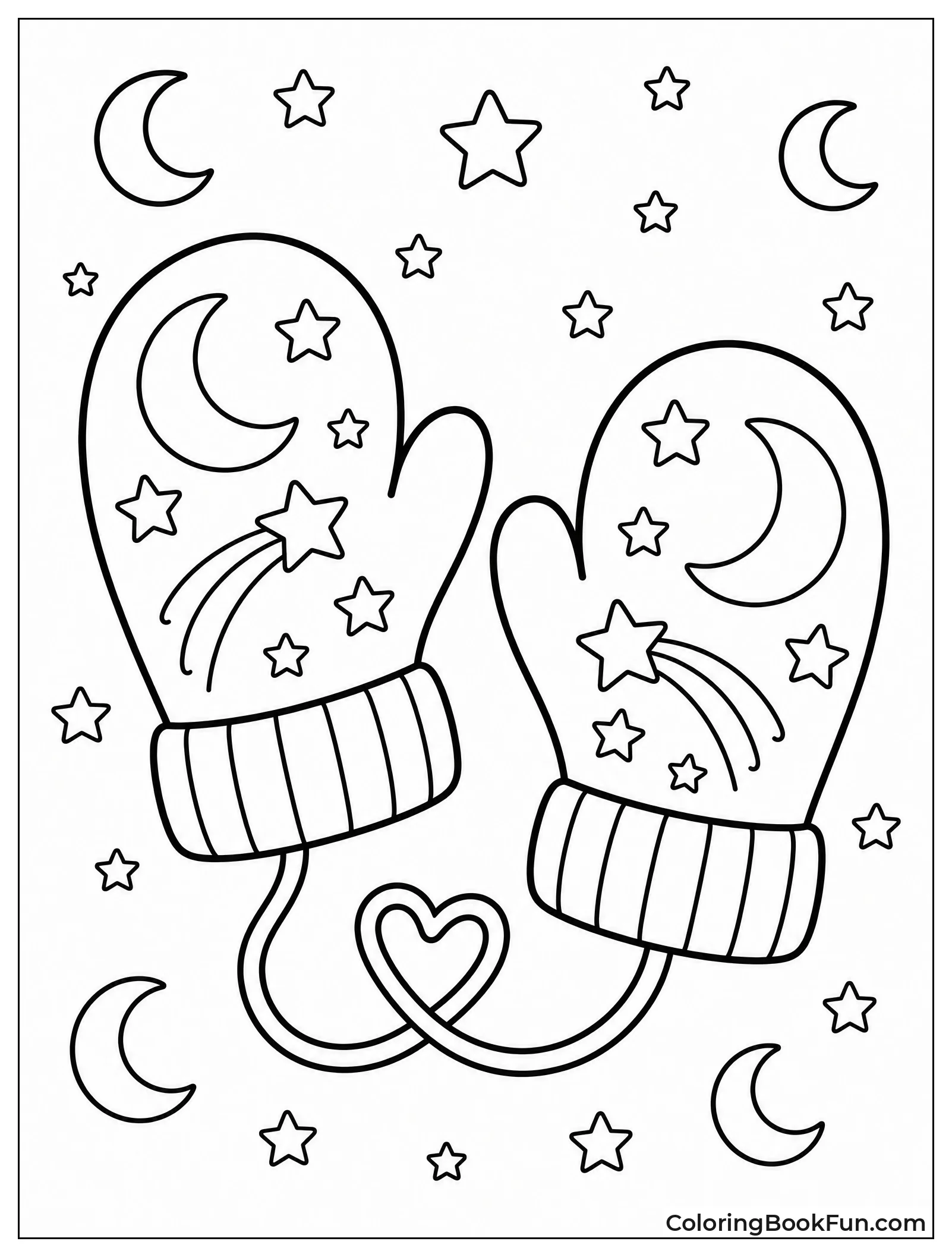 Mittens with Stars and Moons