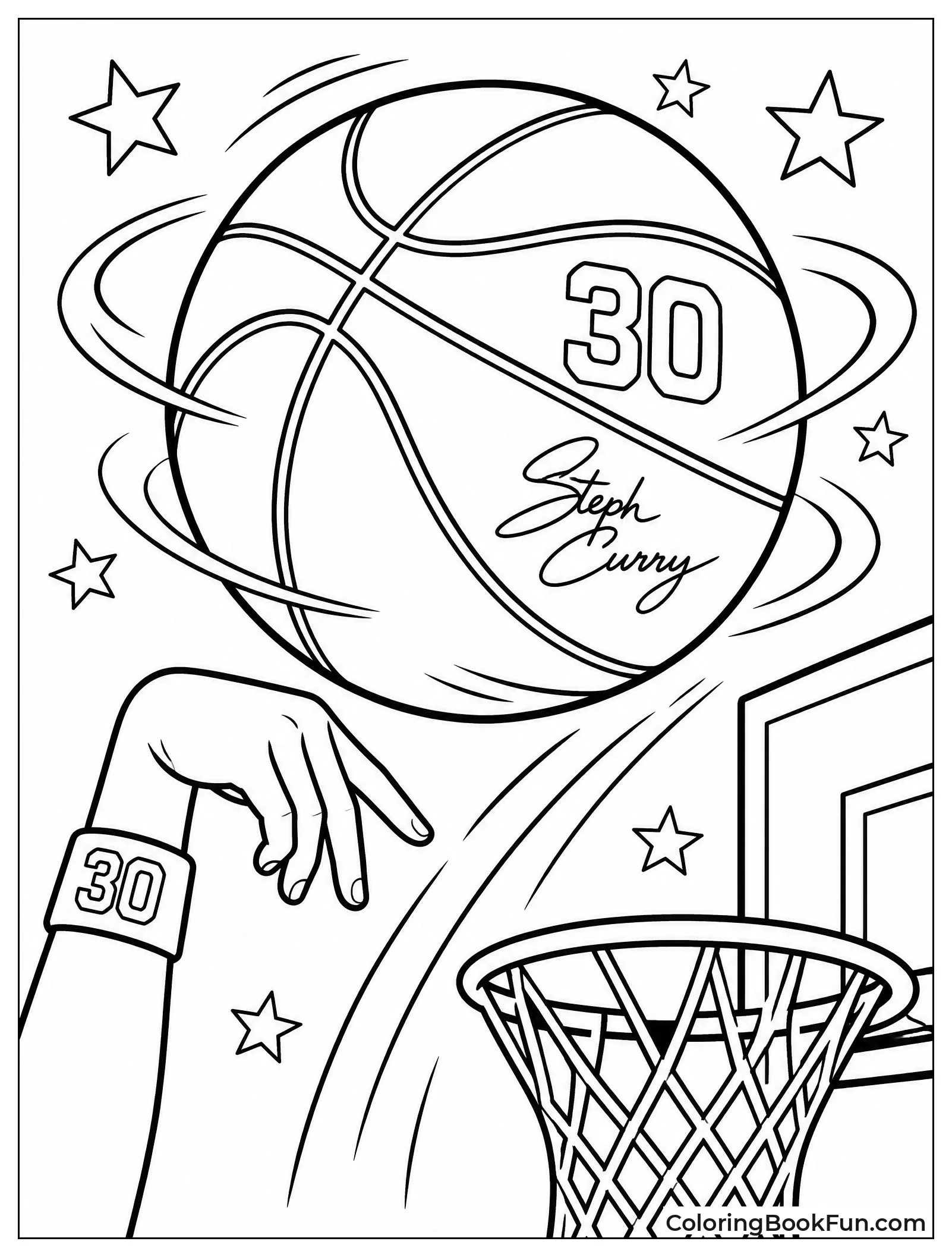 Spinning Basketball with Motion Lines