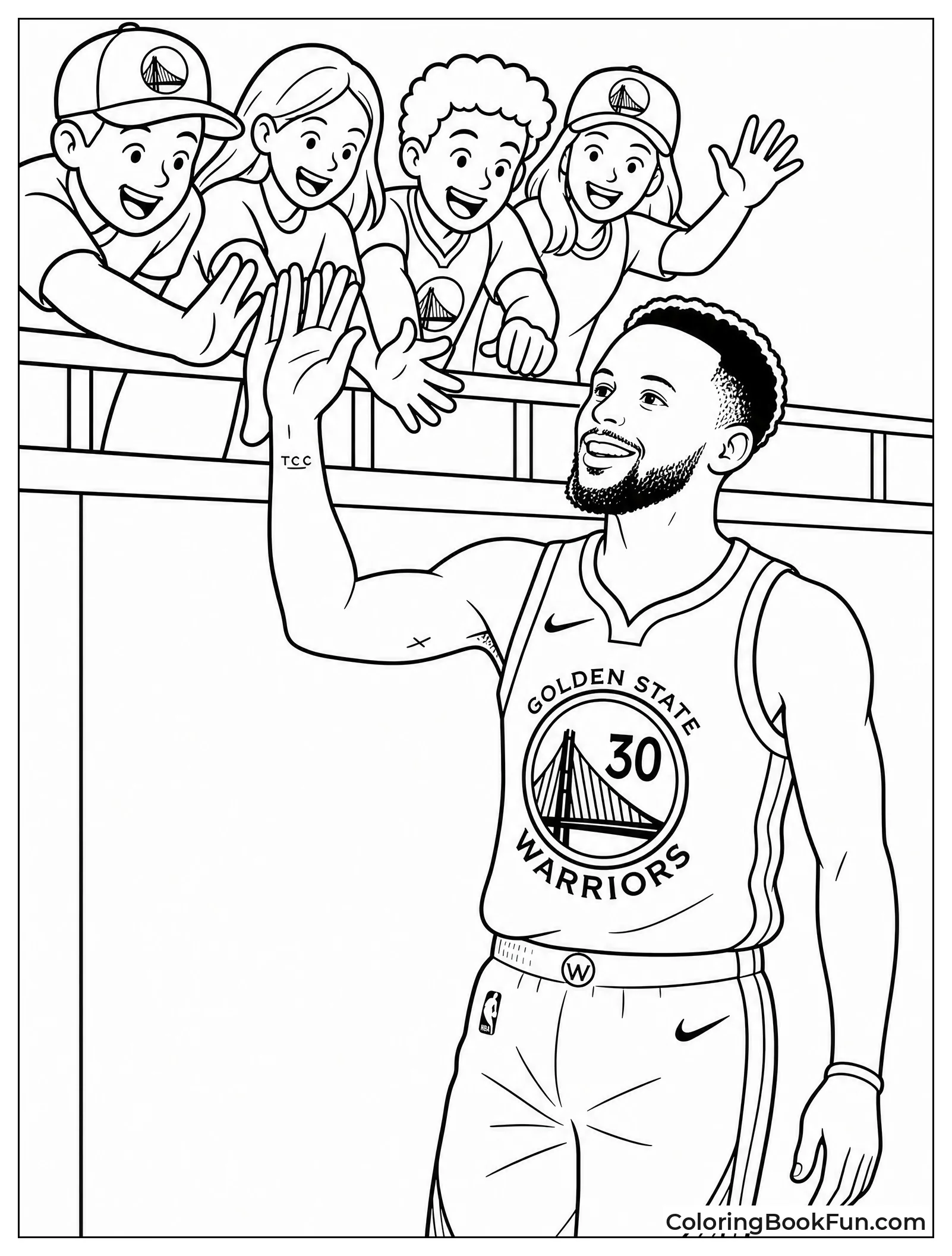 Steph Giving High Fives to Fans