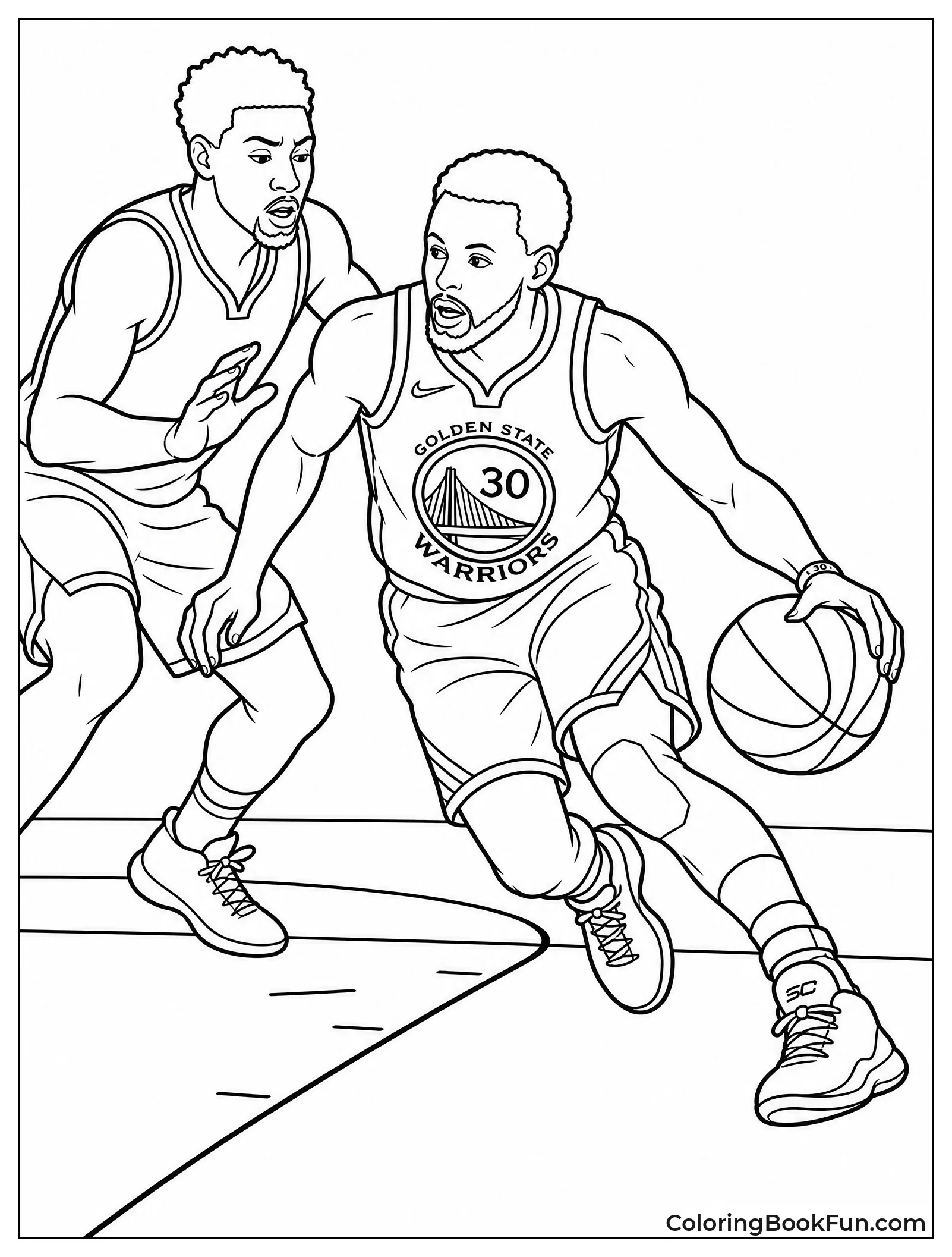 Steph Crossing Over a Defender