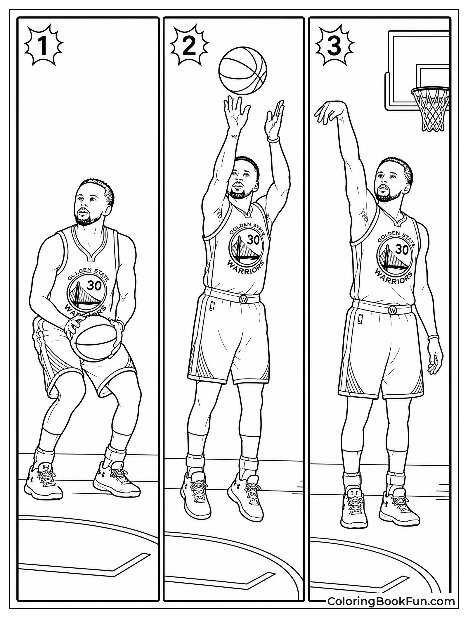 Three Panel Shot Sequence of Steph