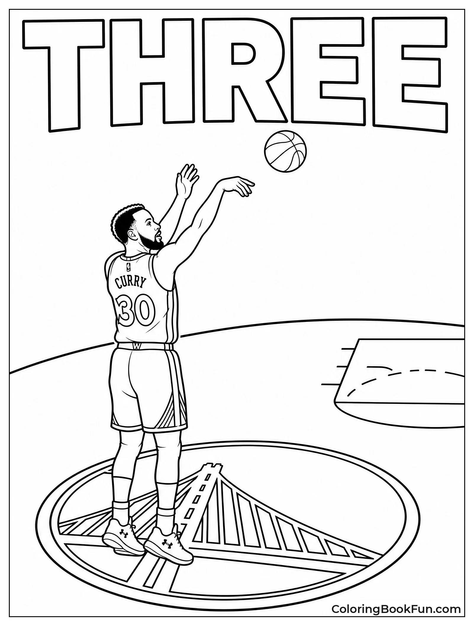 Steph Curry Shooting from the Logo