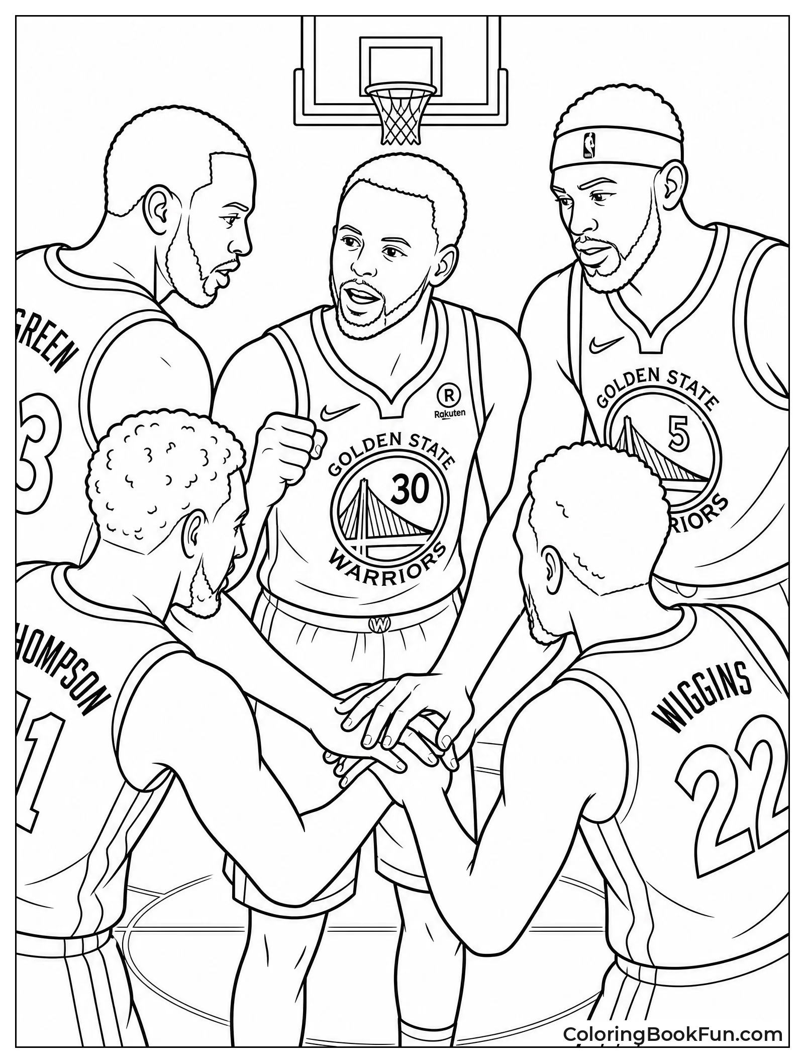 Steph Leading a Warriors Team Huddle