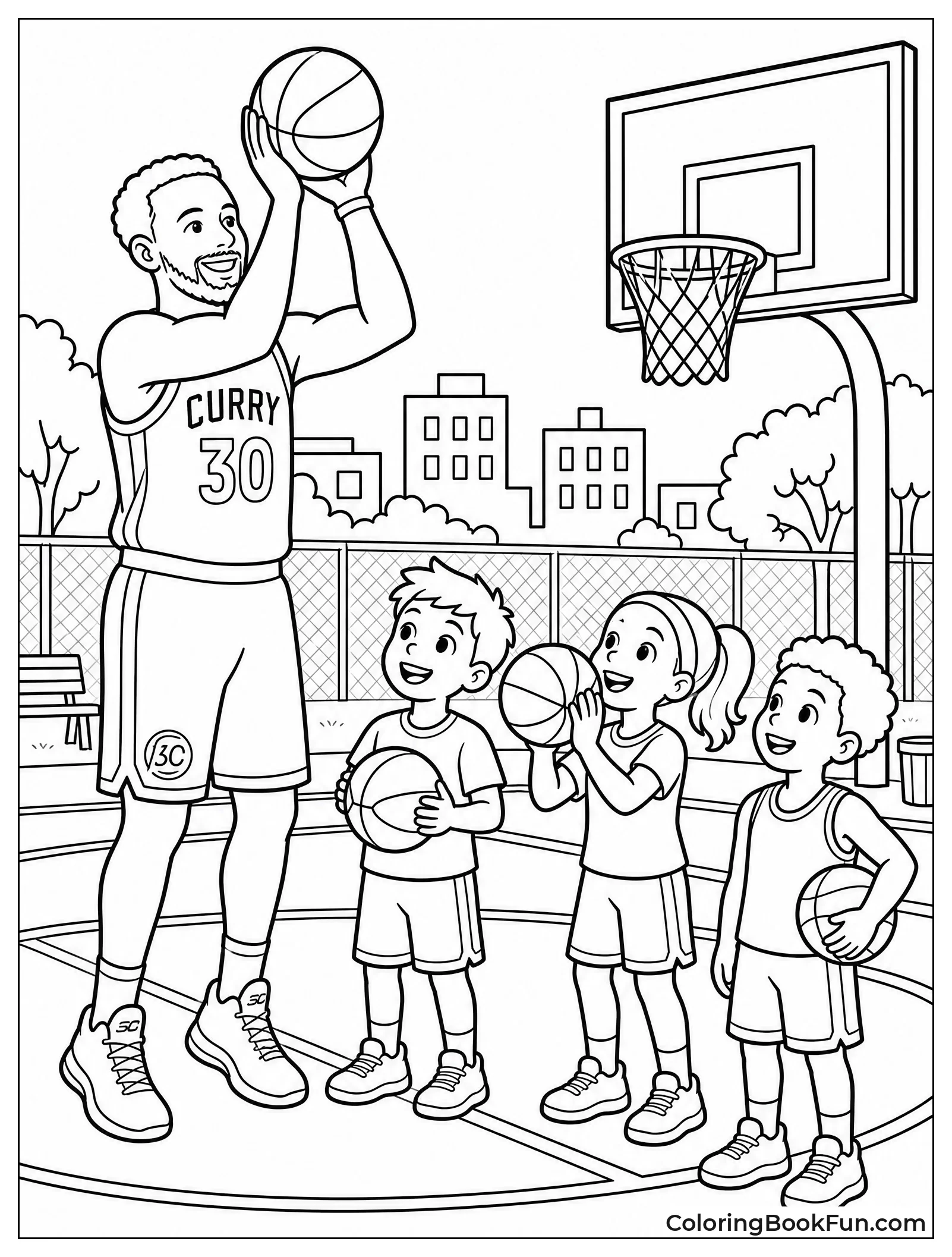 Steph Teaching Kids at a Clinic