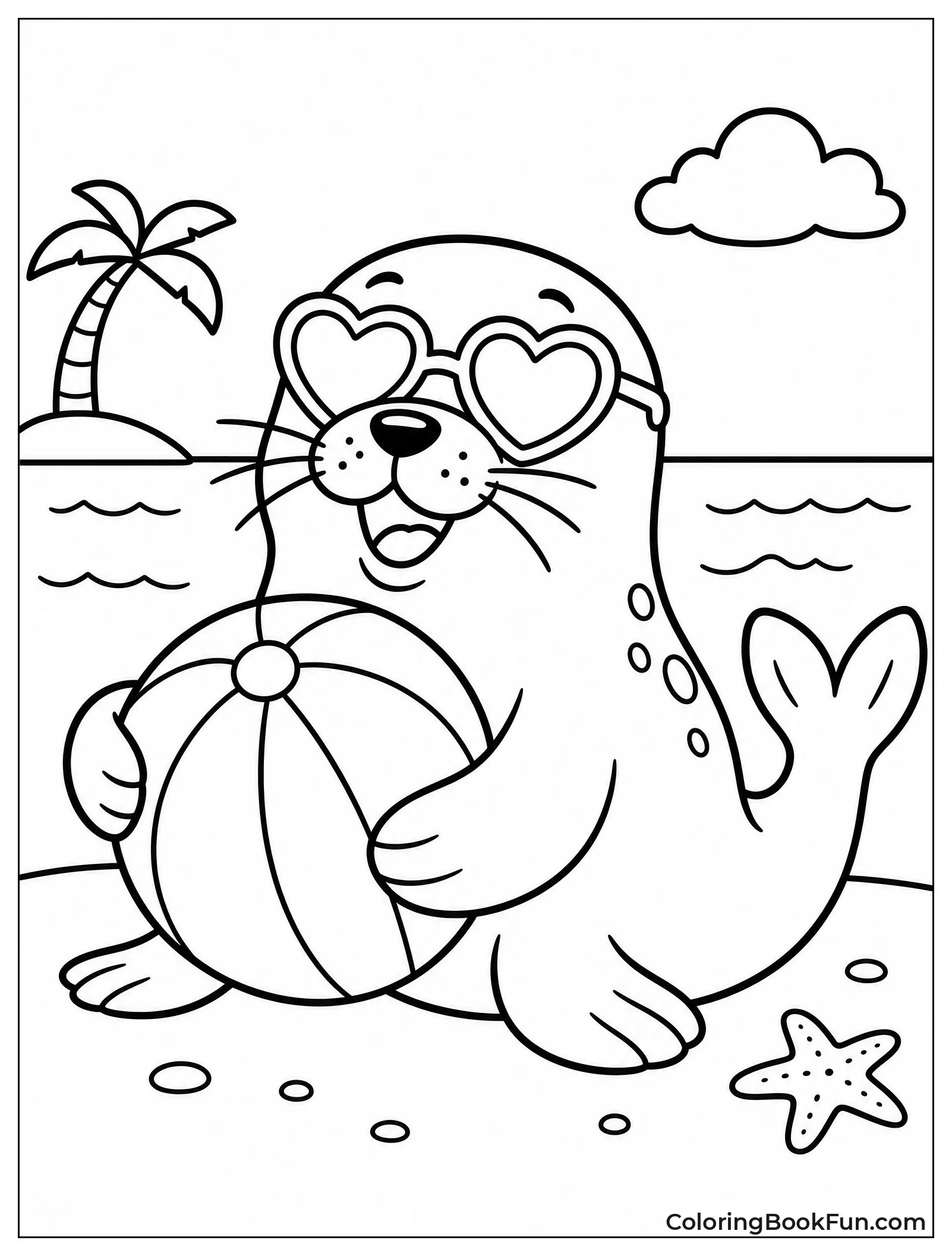 Seal Wearing Sunglasses at Beach
