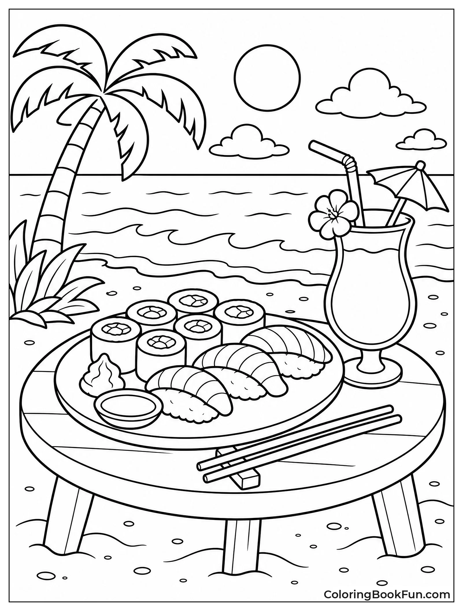 Summer Beach Sushi Spread