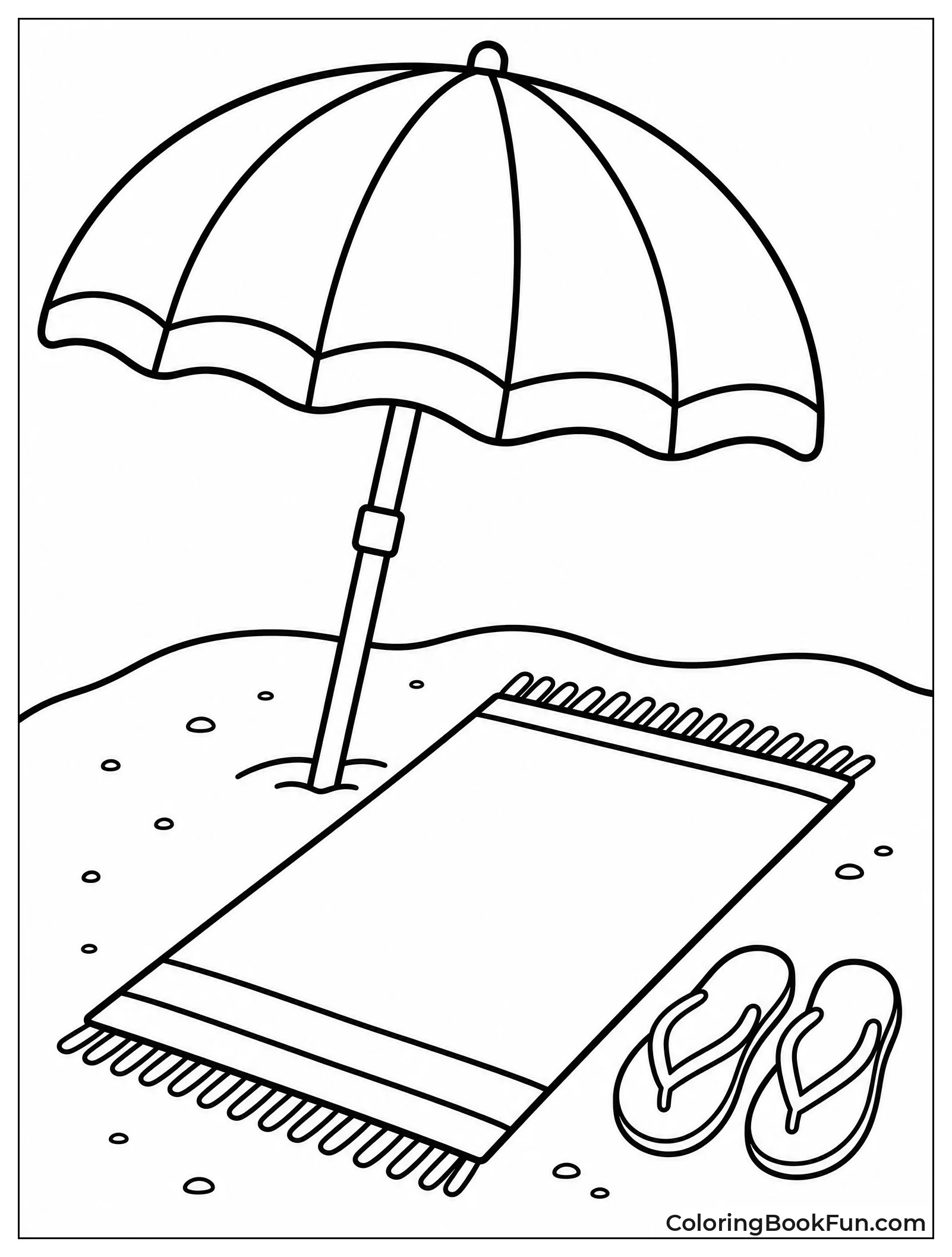 Beach Umbrella by Towel