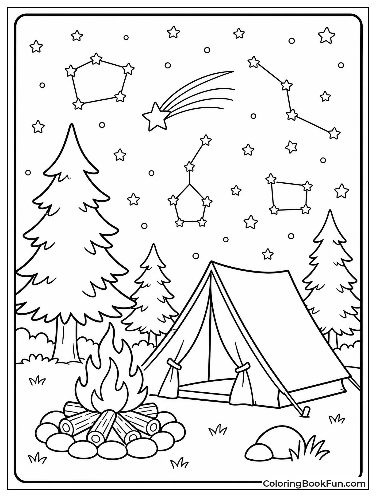 Camping Under Night Sky