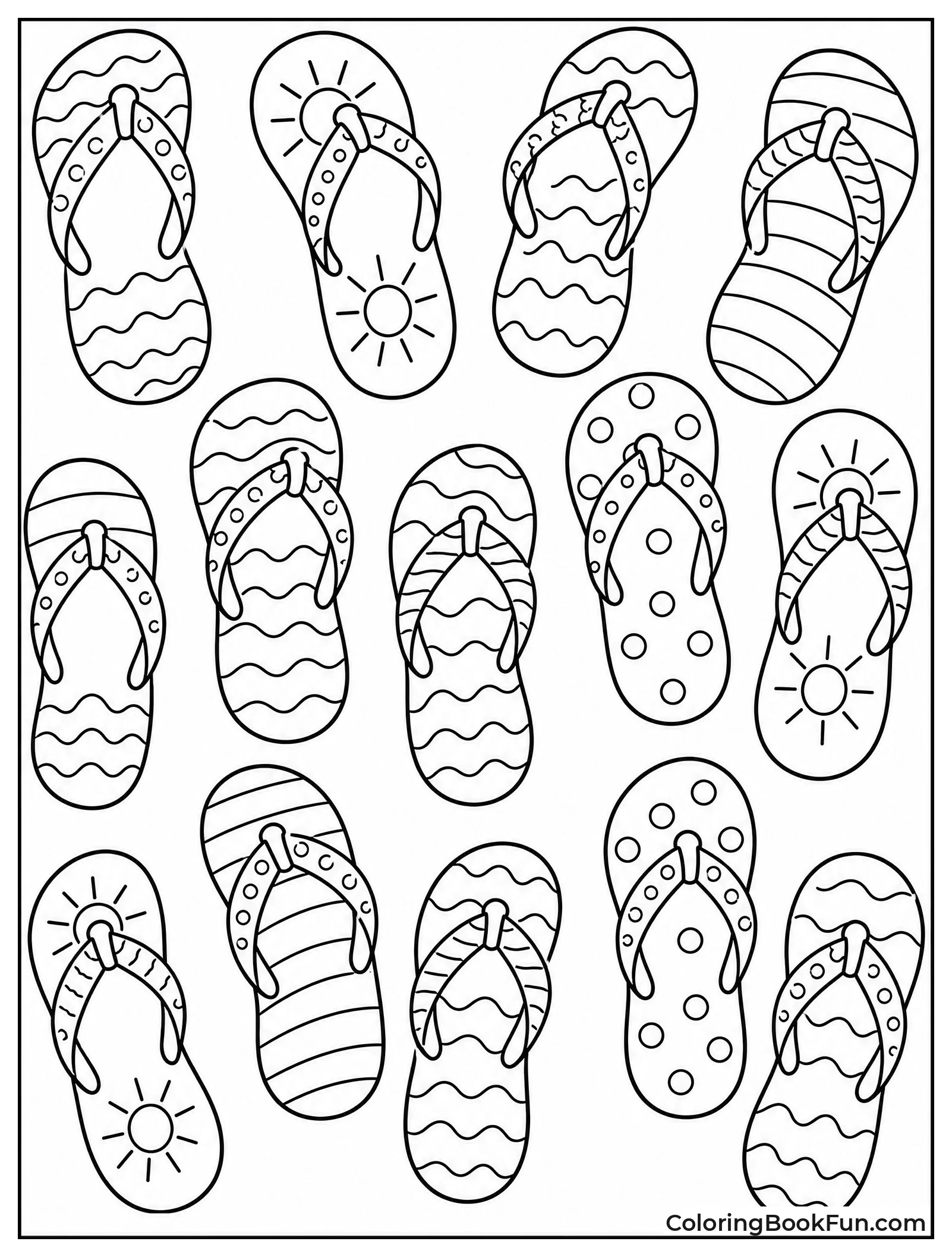 Colorful Flip Flops Pattern
