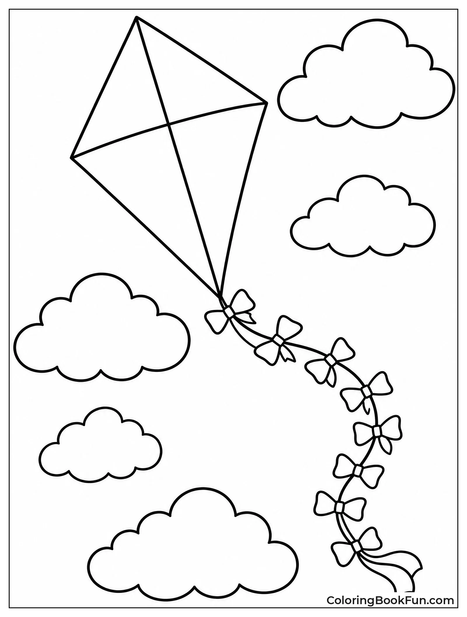 Kite Flying High in Clouds