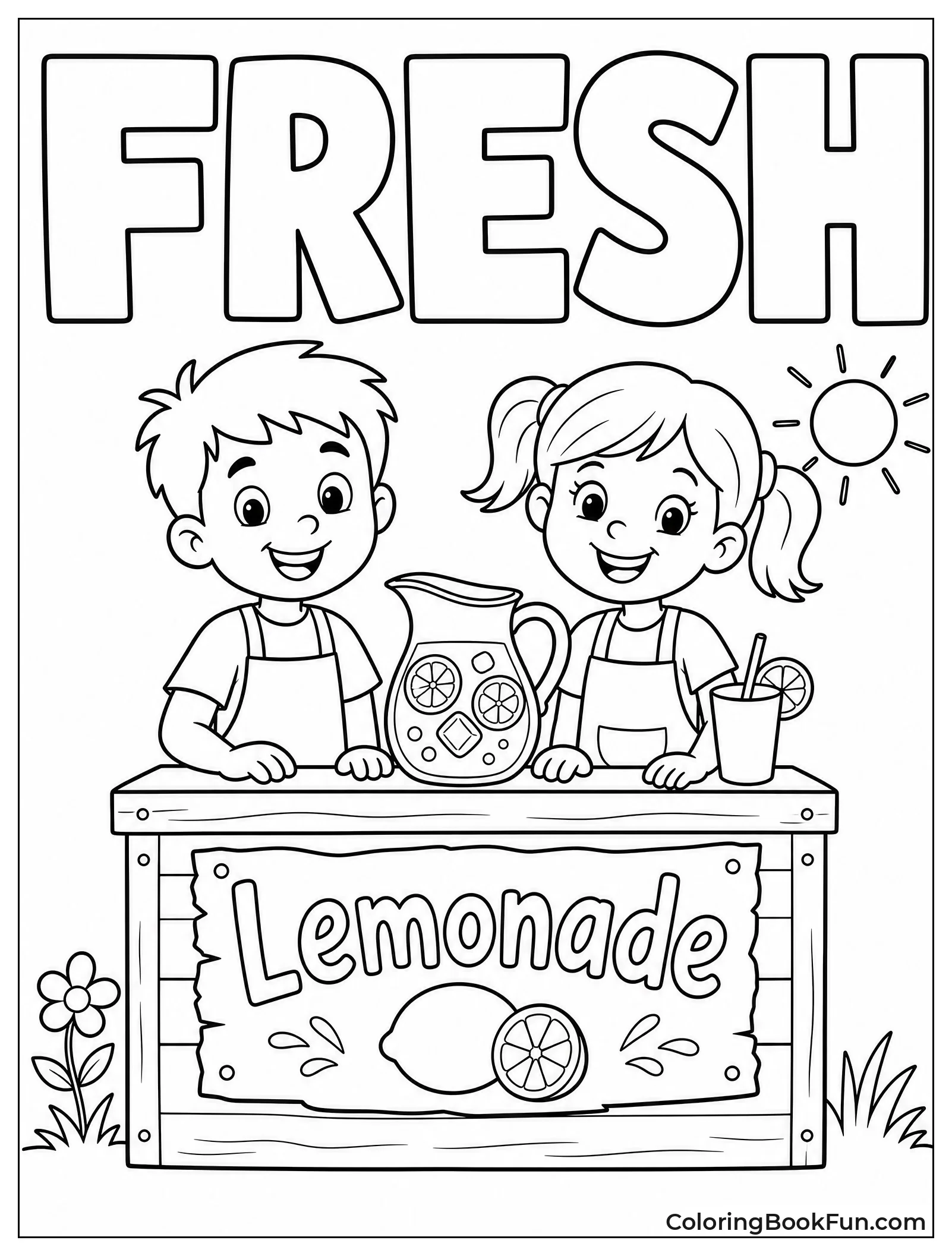 Kids Selling Fresh Lemonade